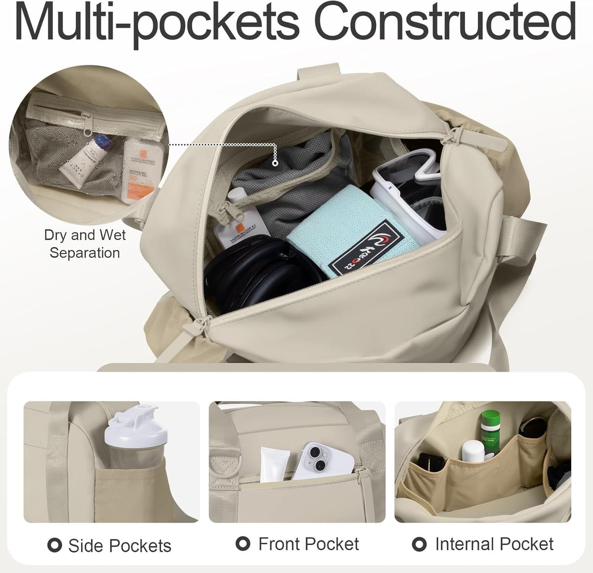 Mini Gym Bag for Women Girls Small Gym Tote Bag with Wet Compartment Waterproof Travel Duffle Bag Cute Workout Sport Bag