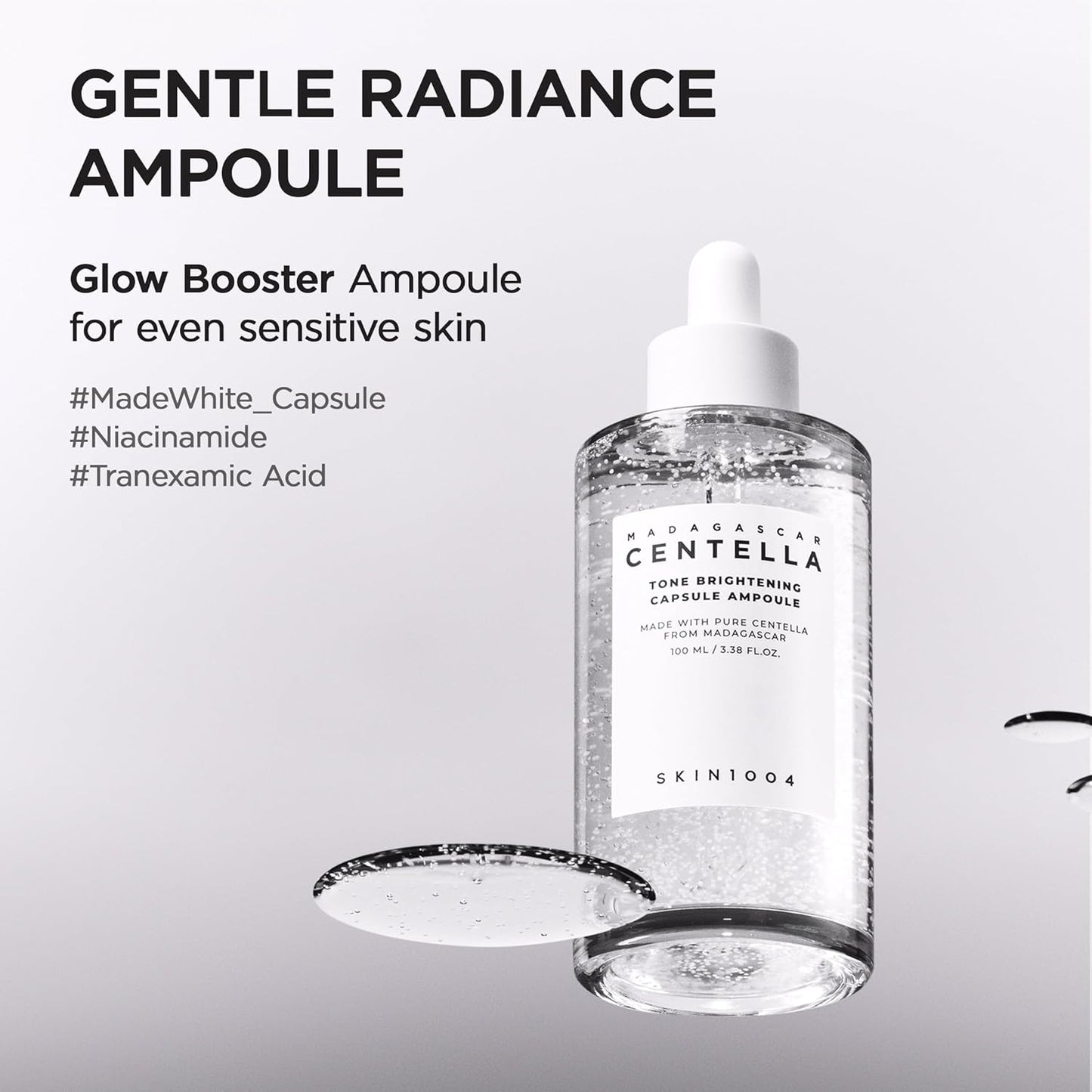 SKIN1004 Tone Balancing Capsule Ampoule, Niacinamide & Centella Serum for Face, Korean Hydrating Facial Serum for Unevne Skin Tone with Tranexamic Acid, Korean Skin Care, 3.38 fl.oz / 100ml