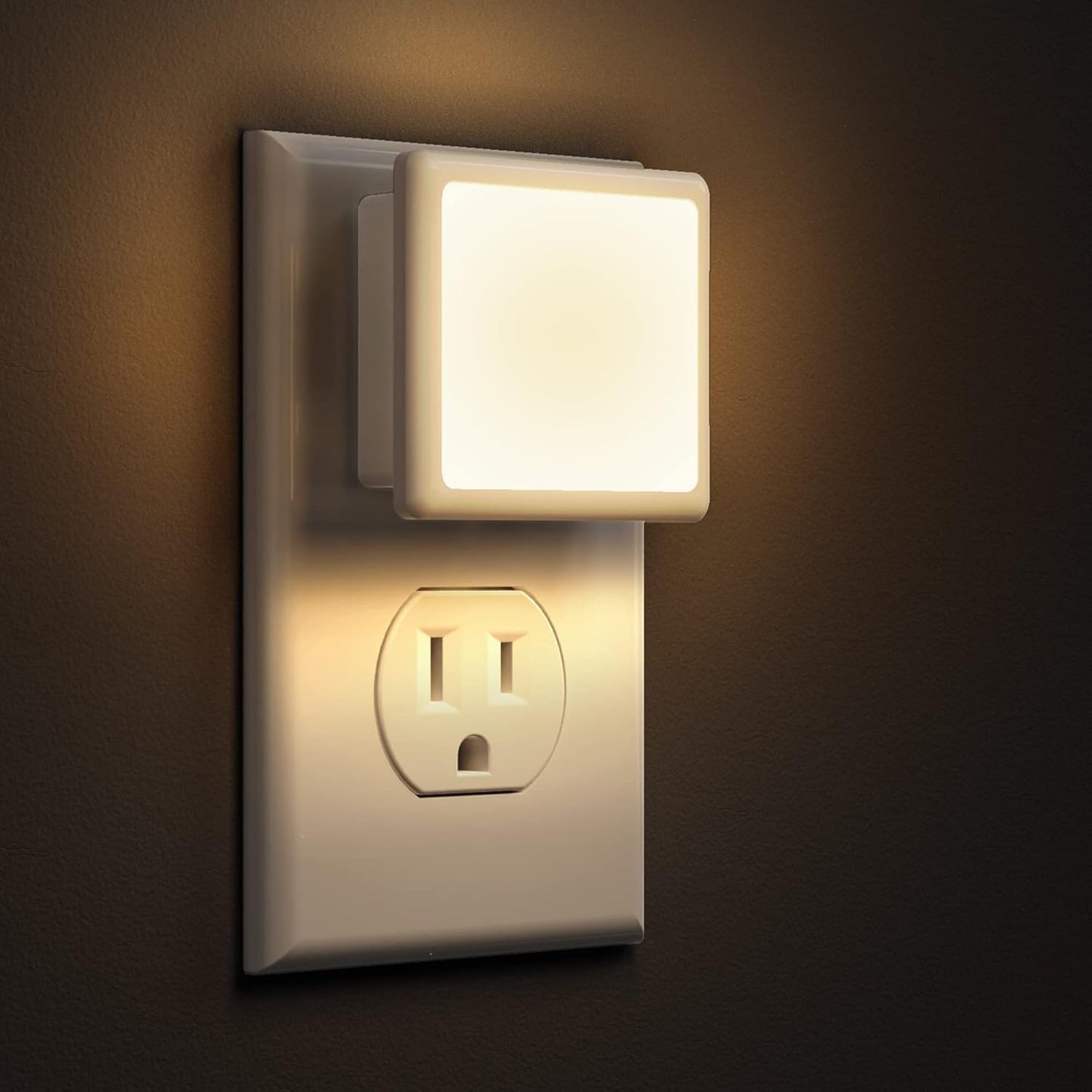 L LOHAS LED Blue Night Lights Plug into Wall 2-Pack, 0.3W Plug in Night Light, Dusk to Dawn, Bright Nightlight Auto-On/Off, for Adults Kids Room Bedroom Bathroom Hallway Kitchen, Non-Dim