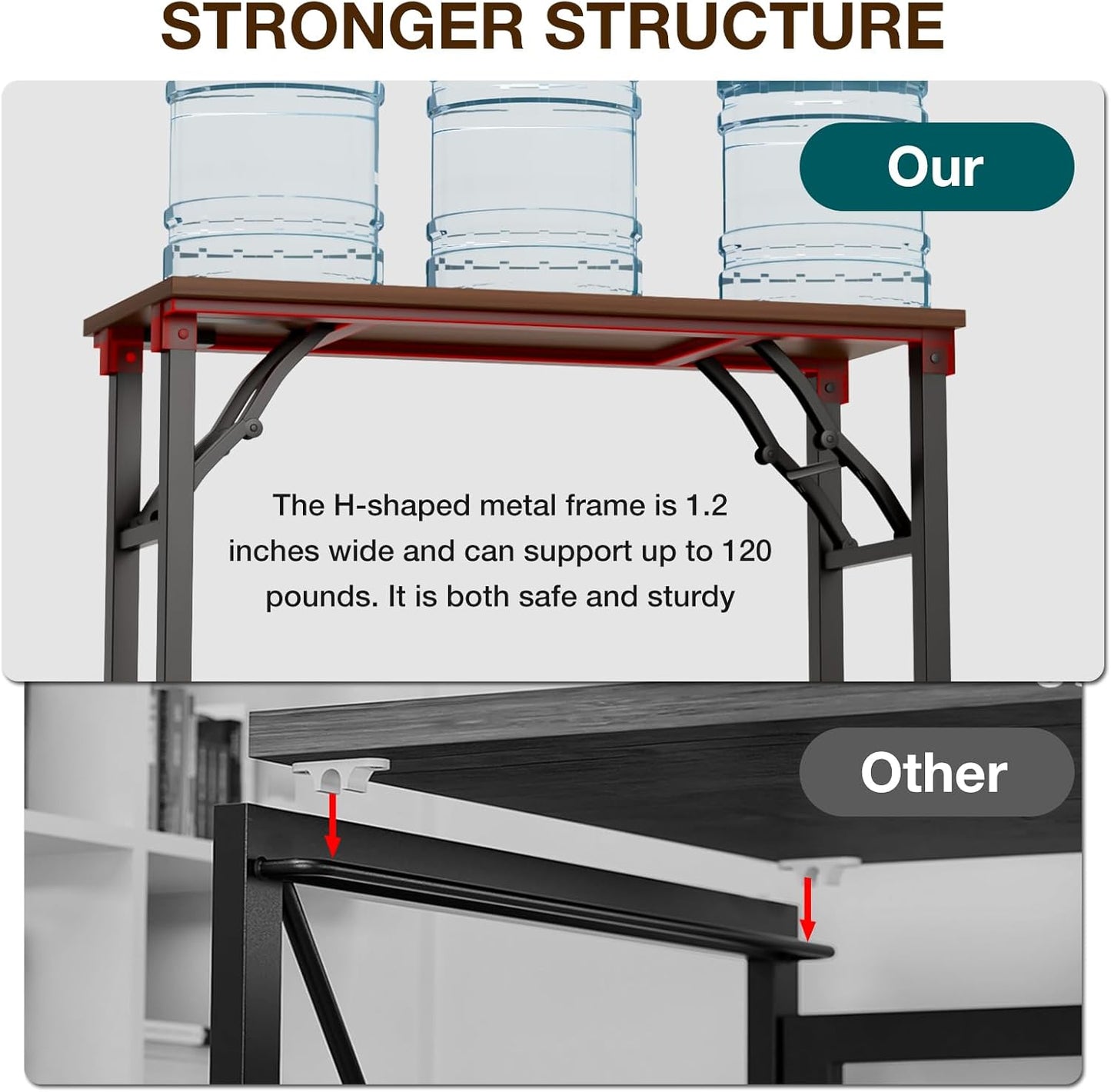 TEMI Small Computer Desk Folding Table - 35.8" Foldable Office Desk, No Assembly, Perfect for Small Spaces in Bedroom, Dorm, or Apartment, Portable Mini Desk or Study Table with Compact Design, Walnut