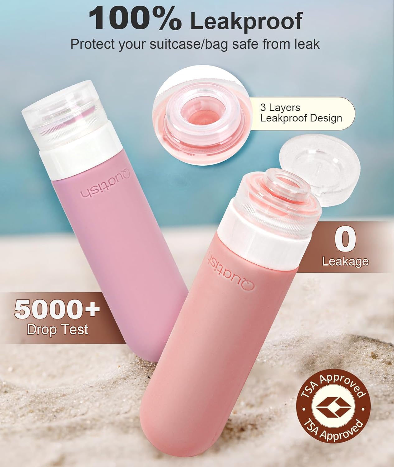 20 Pack Travel Bottles for Toiletries, Original Patented, TSA Approved Travel Size Containers, Leak Proof Silicone Shampoo and Conditioner Bottles Women & Men, Airplane Cruise Essentials, Black