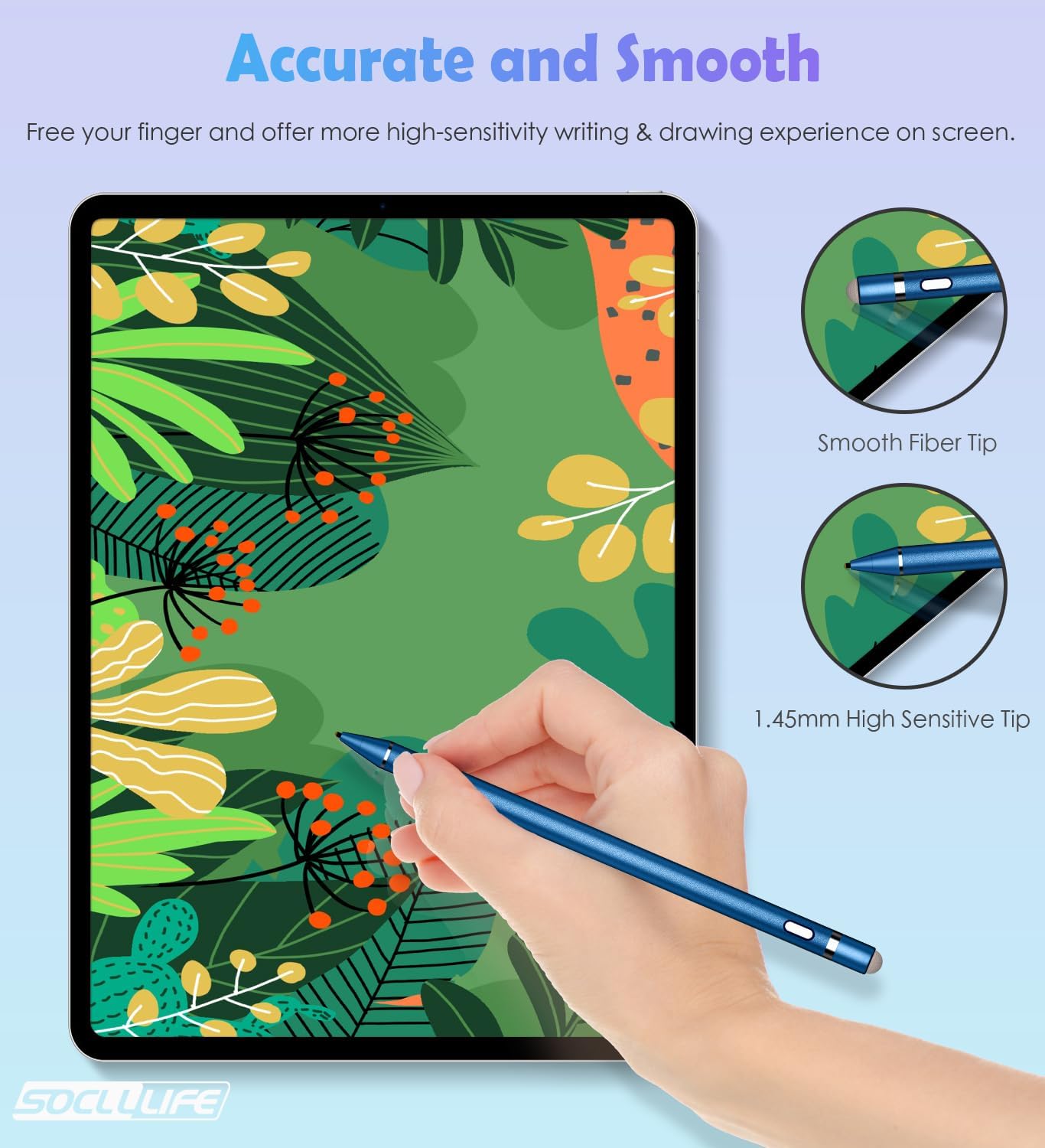 Active Stylus Pen for Touch Screens, Dual Pen Tips for Drawing &Writing,High Precise Universal Digital Pencil for A-pple i-Pad, i-Phone 17/16/15/14/13/12,Tablet/Smartphone/Sam-sung/K-indle - Dark Blue