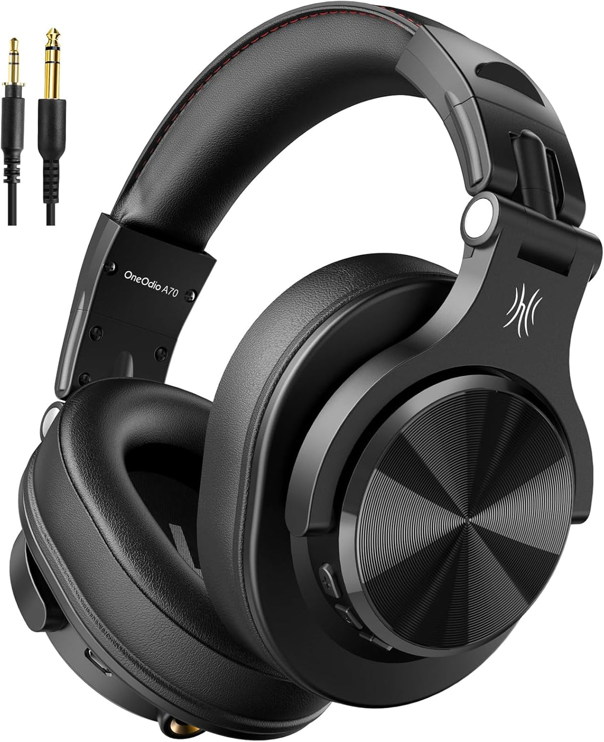 OneOdio A70 Bluetooth Over-Ear Headphones, Hi-Res Wired DJ Studio - Black