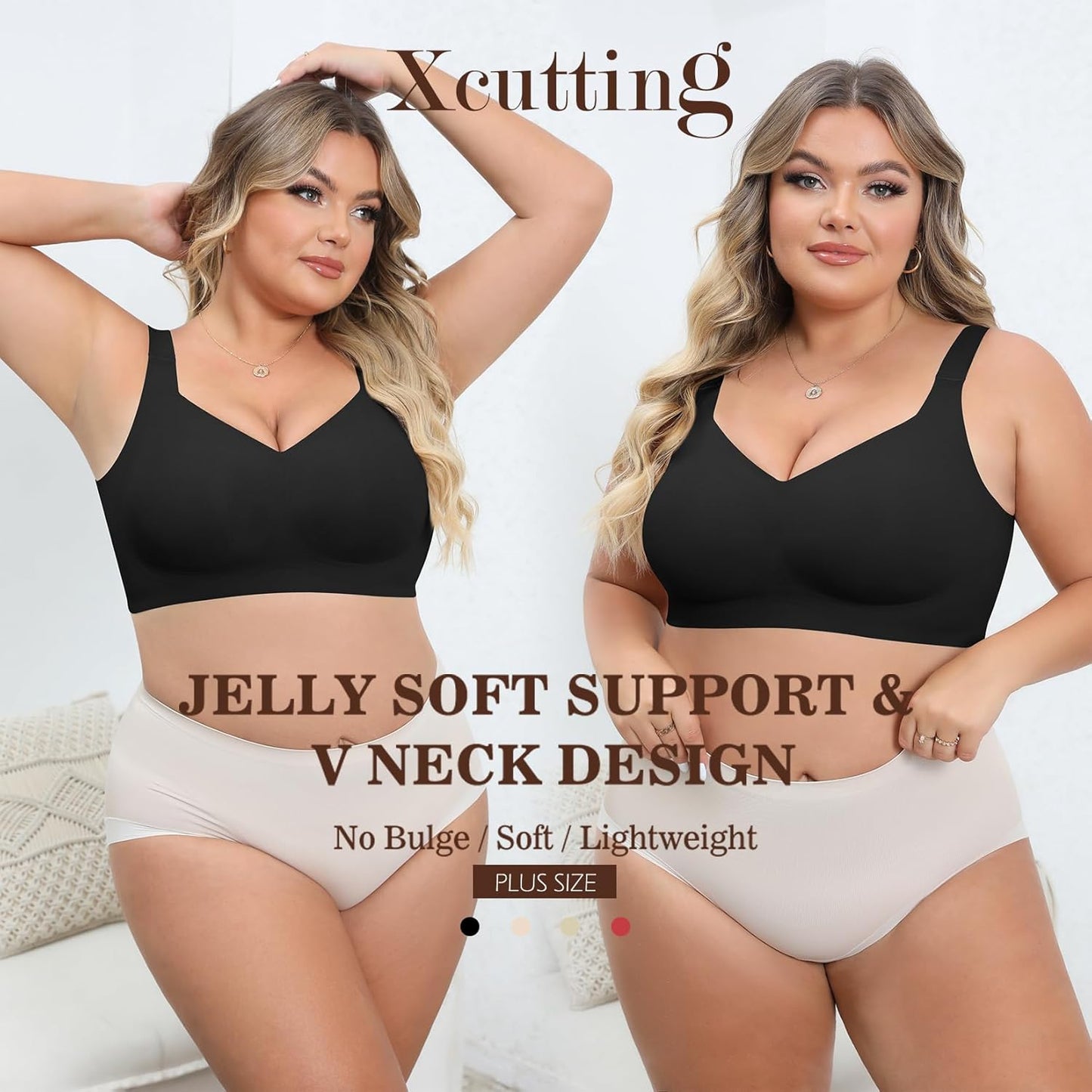 Xcutting Women Wirefree Bras for Women Full Coverage No Underwire Everyday Bras Comfortable Wireless Padded Bras