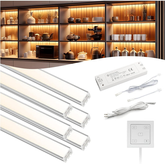 VST Touch Control 6 Pack Under Cabinet Lighting, 2700K-6500K, Silver