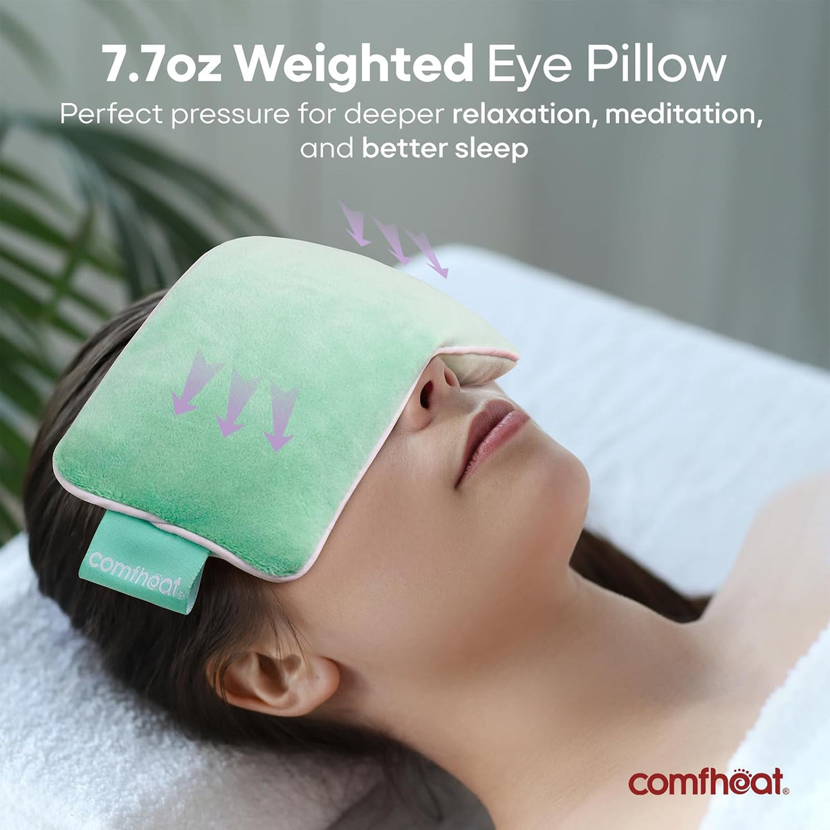 Unscented Weighted Eye Pillow, Soft Plush Removable Cover