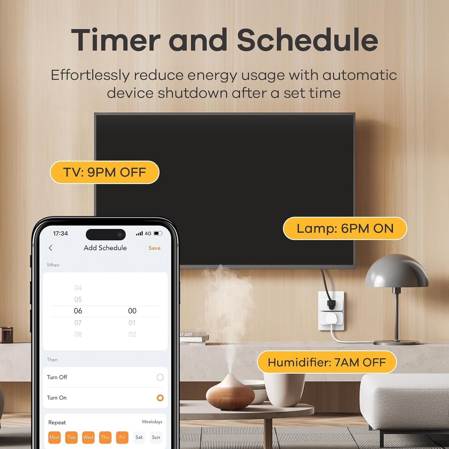 Linkind Matter Smart Plug, Work with Apple Home, Siri, Alexa, Google, SmartThings, Smart Home Smart Outlet Timer 15A/1800W, APP Remote Control & Schedule, 2.4G Wi-Fi Only, 4 Pack