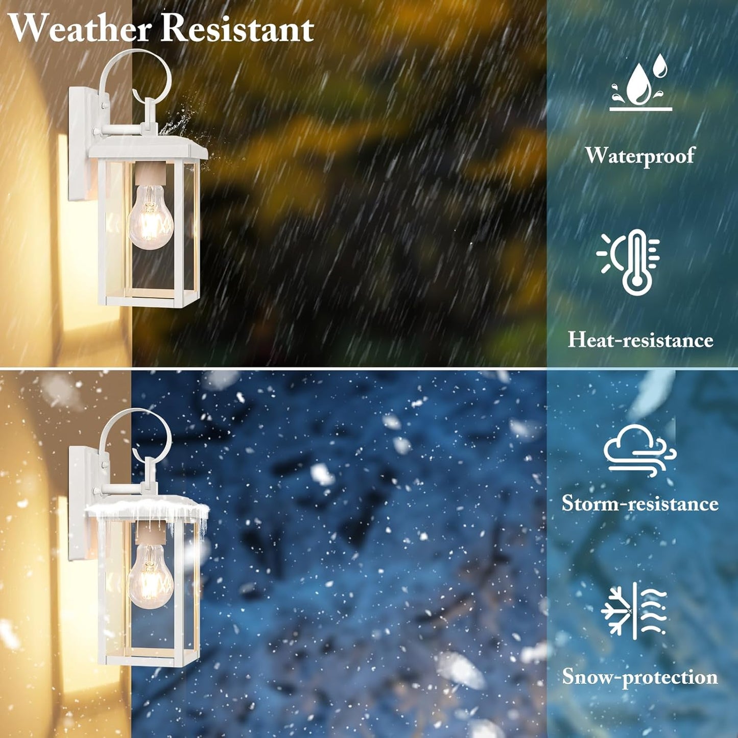 BesLowe 2-Pack Outdoor Wall Light Fixtures, Exterior Lighting Fixtures Wall Mount, Waterproof Porch Lights Outdoor Wall Sconces Lanterns, Modern Outside Lights for House Front Door Garage, White