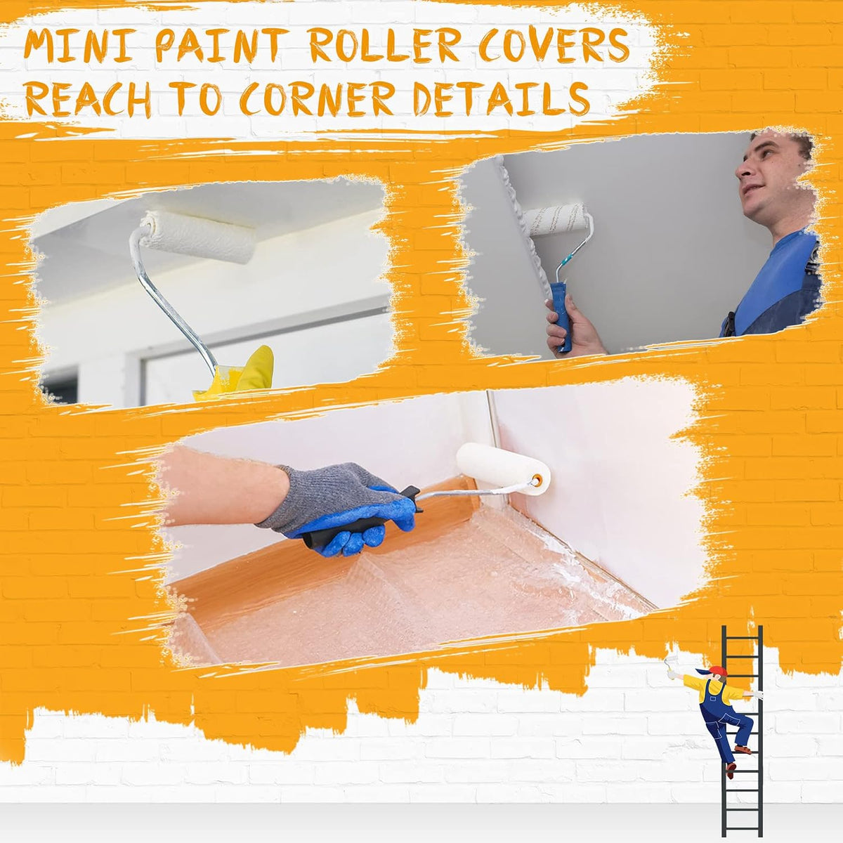 80 Pcs 4 Inch Mini Paint Roller Covers Small Foam Paint Roller Foam Roller Paint High Density Foam Roller Refills Brings Fine Smooth Finishes Flat Surfaces for Painting Cabinet Wall Cupboards Doors