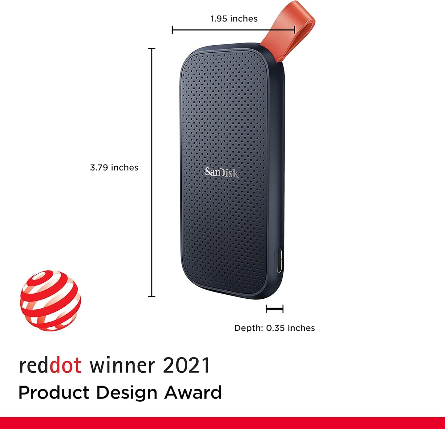 SANDISK 1TB Portable SSD - Up to 800MB/s, USB-C, USB 3.2 Gen 2, Updated Firmware - External Solid State Drive - SDSSDE30-1T00-G26