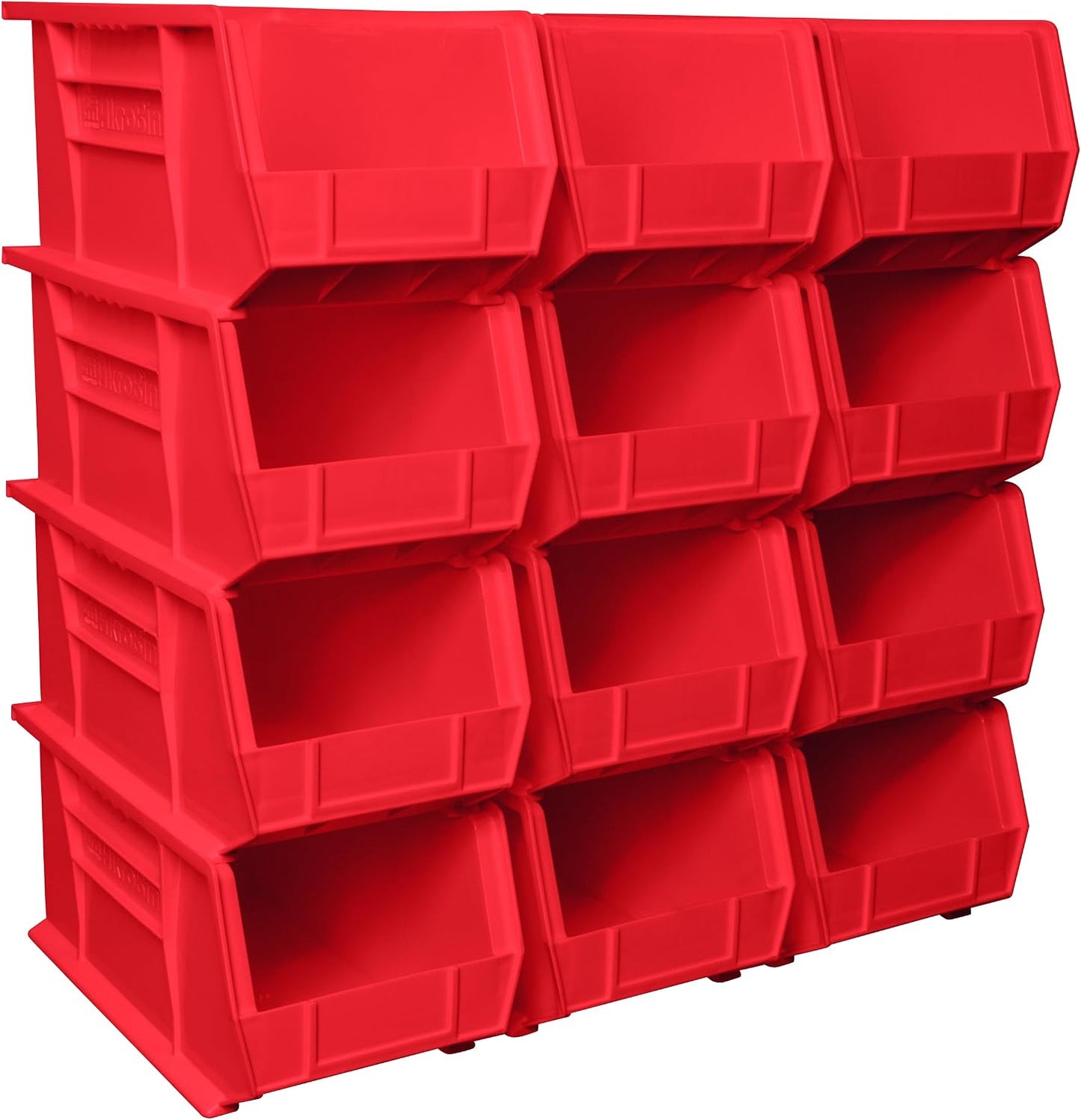 Akro-Mils 30240 AkroBins Plastic Storage Bins, 15"x8"x7", Red, 12-Pack