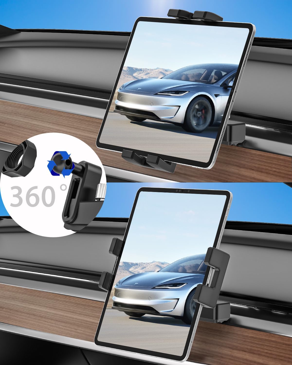 for Tesla Tablet Mount Phone Holder, for Tesla Model 3 Y Car Air Vent Accessories, for 4-11" Device Like iPad Pro, Air, Mini, iPhone, Galaxy, [ONLY FIT for 2017-2022 Model 3, 2020-2023 Model Y]