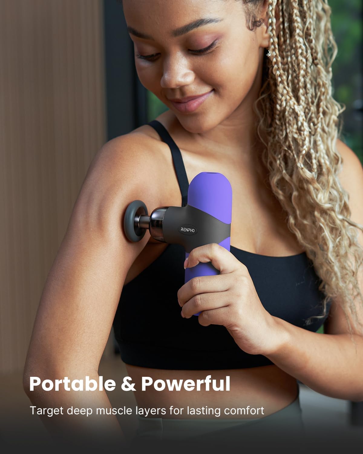 RENPHO Mini Thermal Massage Gun with Heat, Color Silicone Casing, 4 Speeds