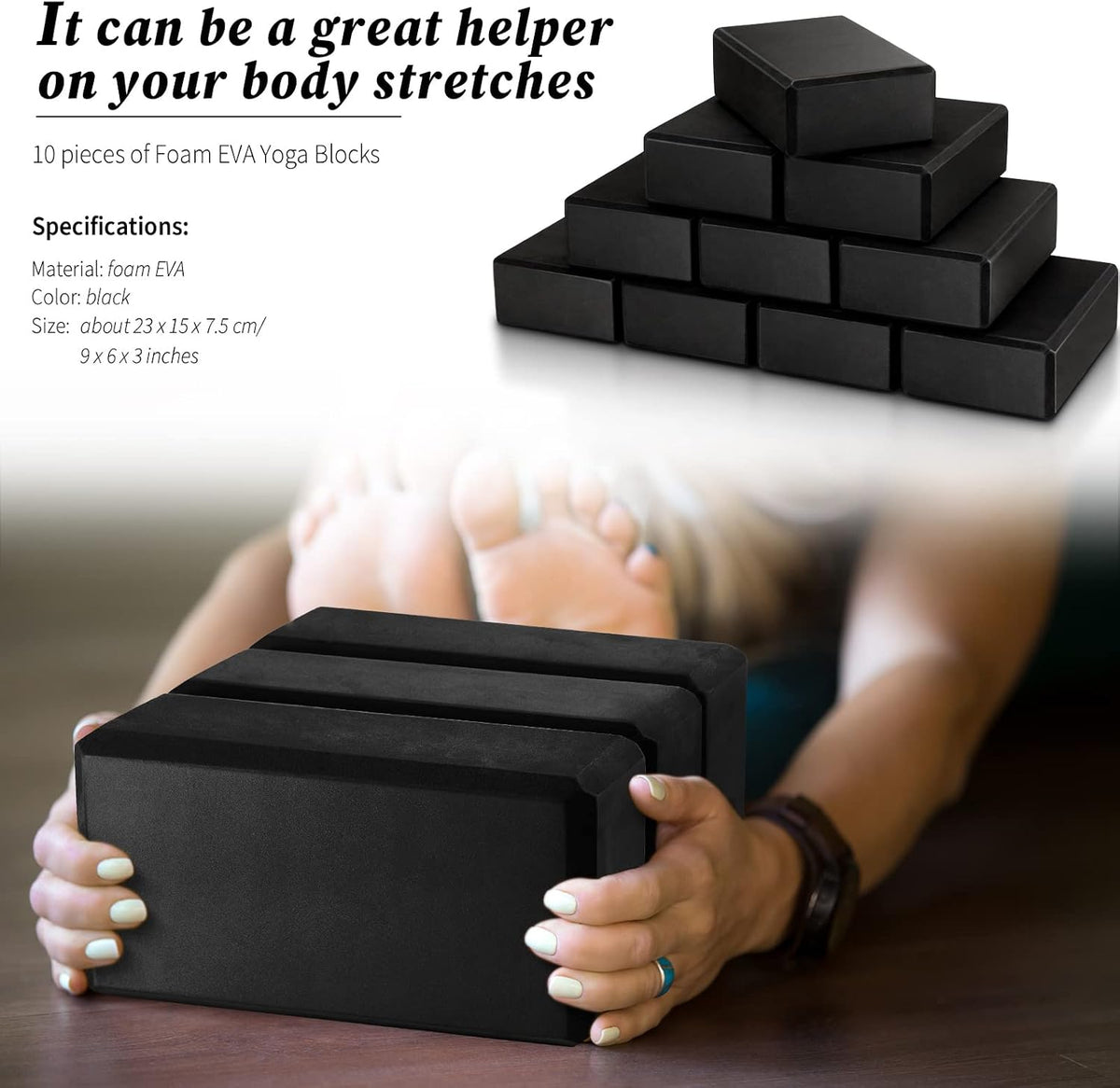 10 Pcs Yoga Blocks Bulk Foam EVA Blocks for Yoga