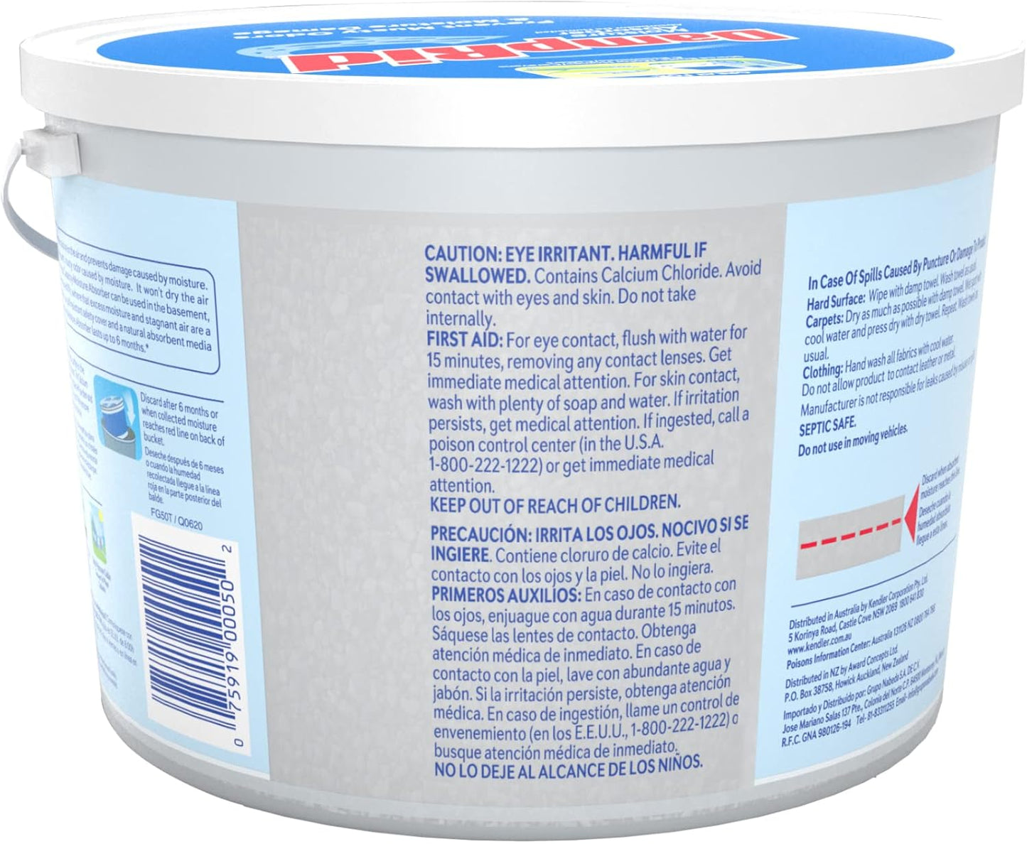 DampRid Moisture Absorber Hi-Capacity Bucket, 2 lb 15.5oz, Fragrance Free, For Fresher, Cleaner Air in Large Spaces, Lasts Up To 6 Months, No Electricity Required