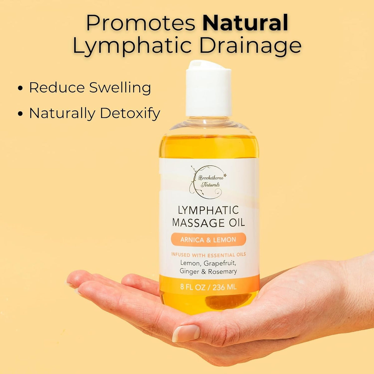 Lymphatic Massage Oil for Massage Therapy | with Arnica, Lemon & Ginger
