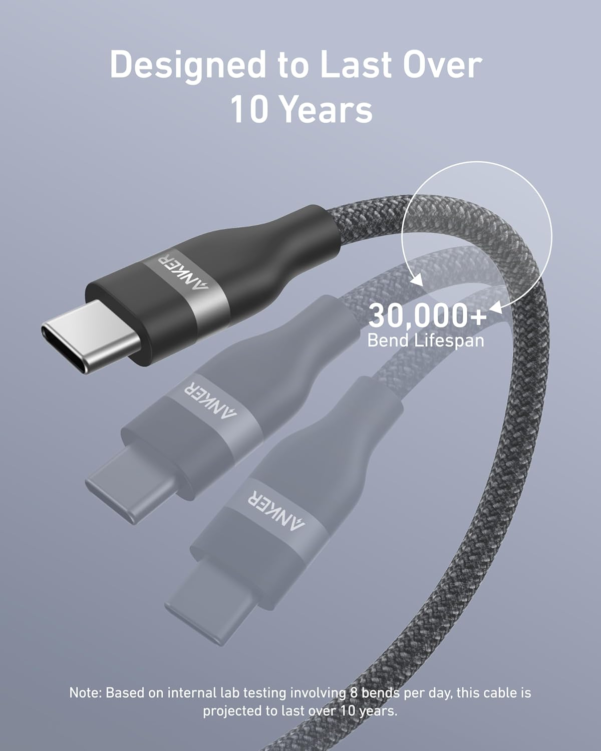 Anker Nano USB C Cable, 240W Flexible Multi-Color Braided Cord, Fast Charging Type C Charger for iPhone 17 Series, MacBook Pro and More (Black, 6ft)