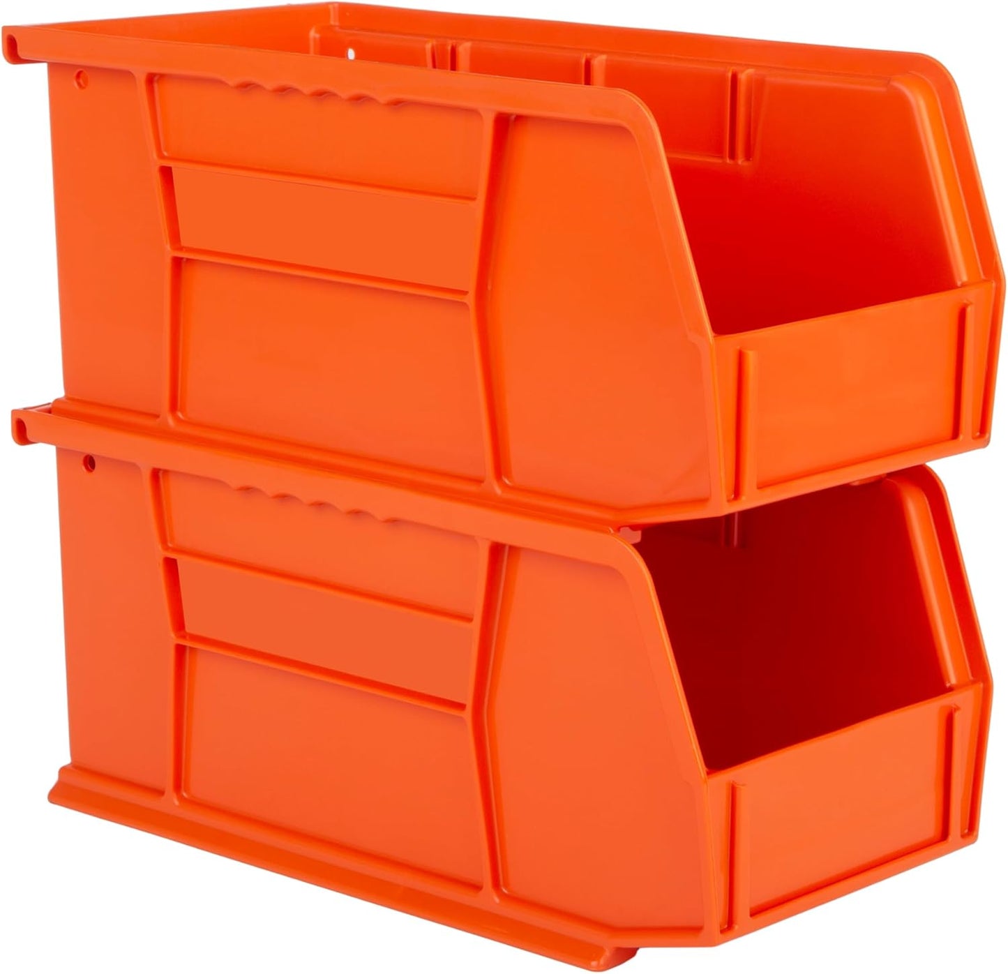 HE HUDSON EXCHANGE 11" x 5.5" x 5" Plastic Stackable Storage Bin, Orange