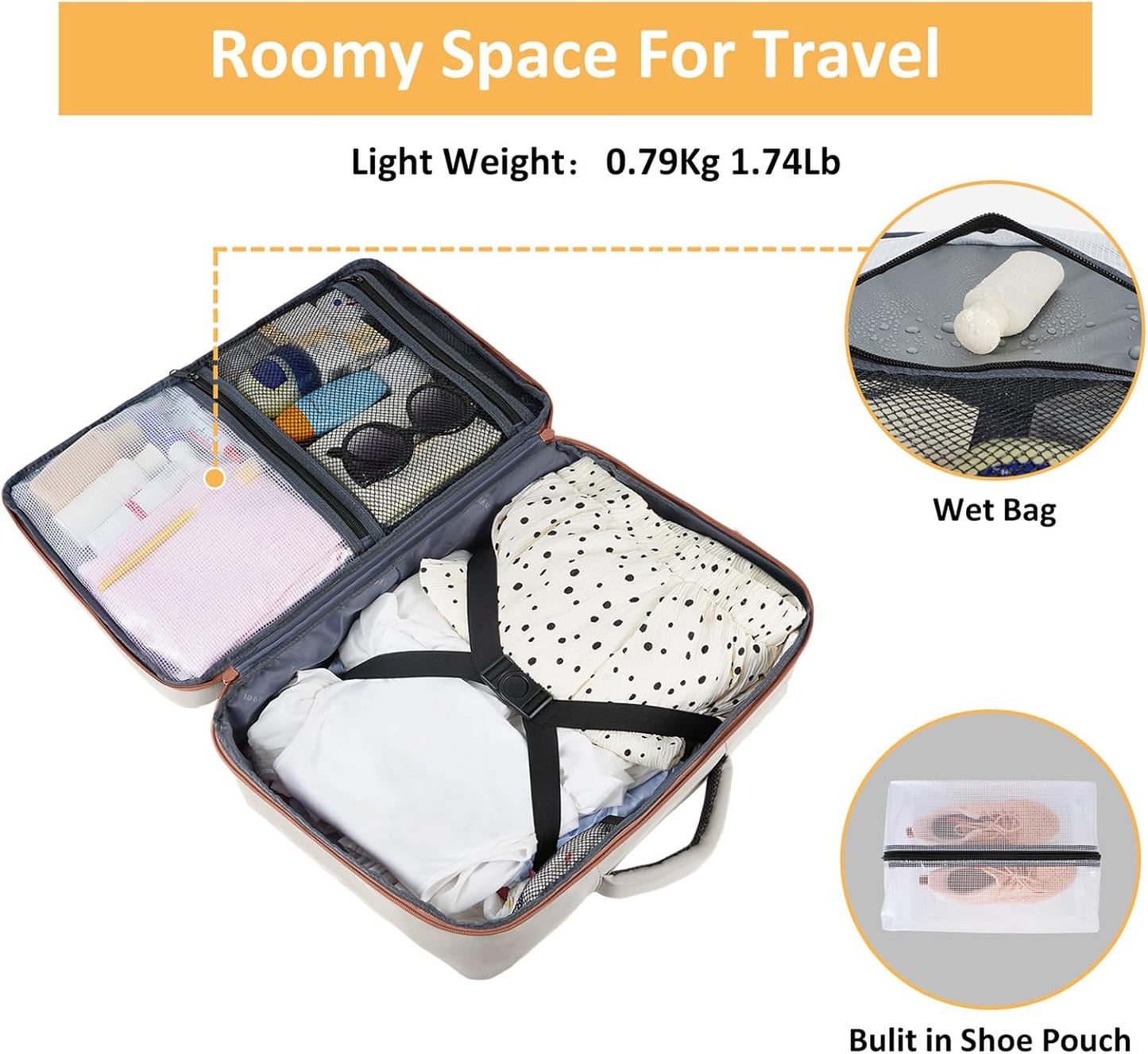 Taygeer Backpack for Women, College Backpack with Laptop Compartment & Shoe Pouch, 35l Travel Laptop Mochila Carry On Luggage, Airline Approved Personal Item Bag For Weekender Gym Hiking, Khaki White