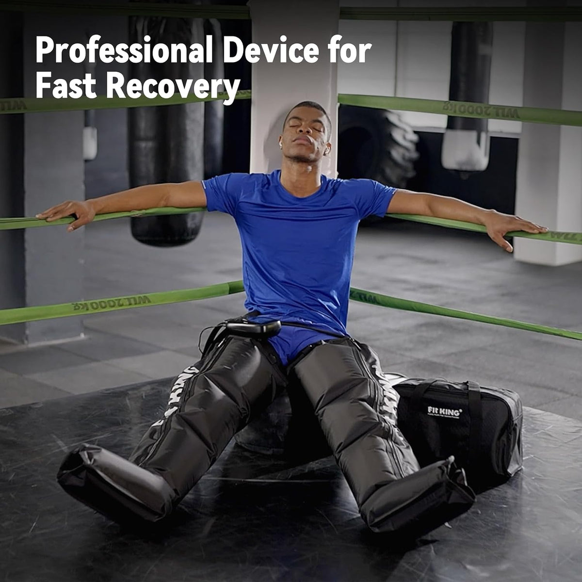 FIT KING Air Compression Recovery System, Full Leg Massager Boots (Small)