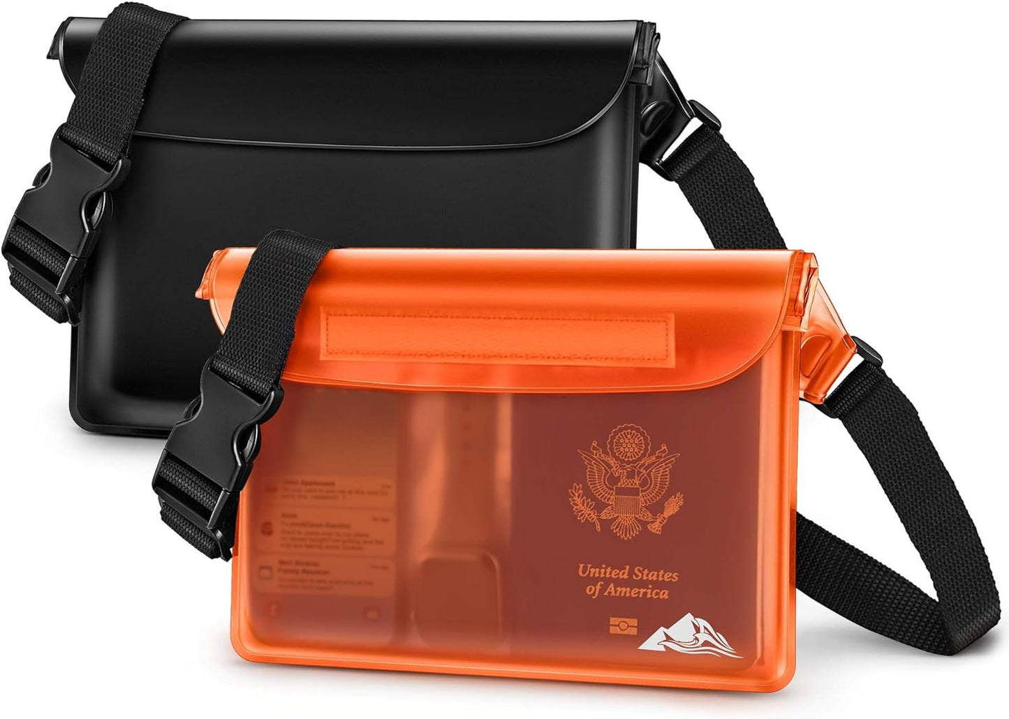 HEETA Waterproof Fanny Pack, Waterproof Pouch Dry Bag 2-Pack for Phone Passport Purse, Adjustable Waist Strap for Swimming Kayaking Boating Paddle Board Accessories Cruise Beach Camping Essentials