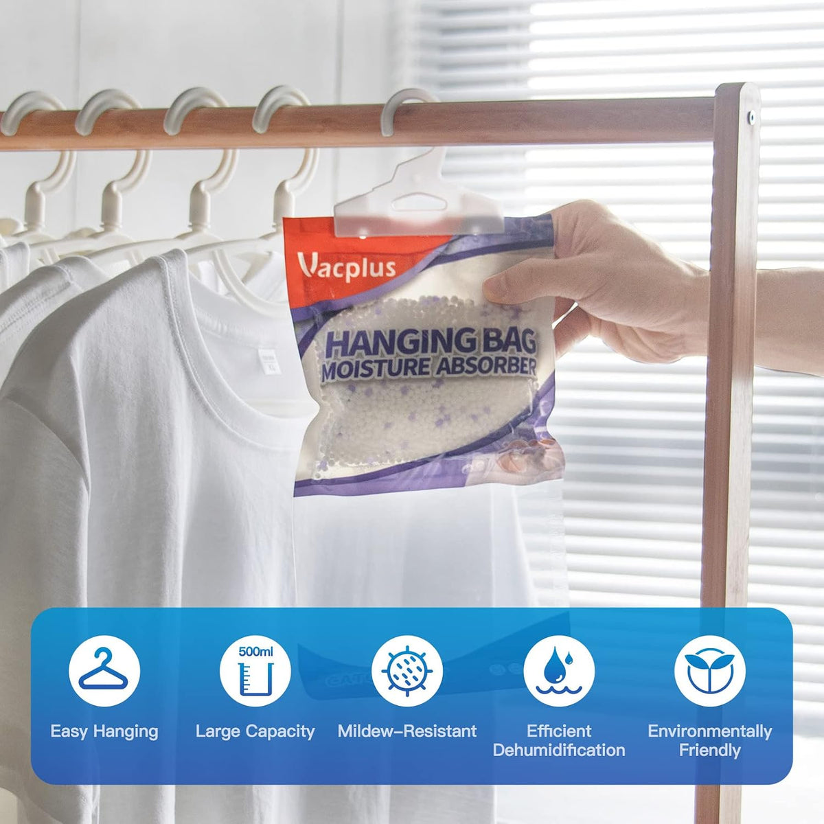 Vacplus Moisture Absorber, 9.8 OZ Hanging, Strong Absorption, Lavender