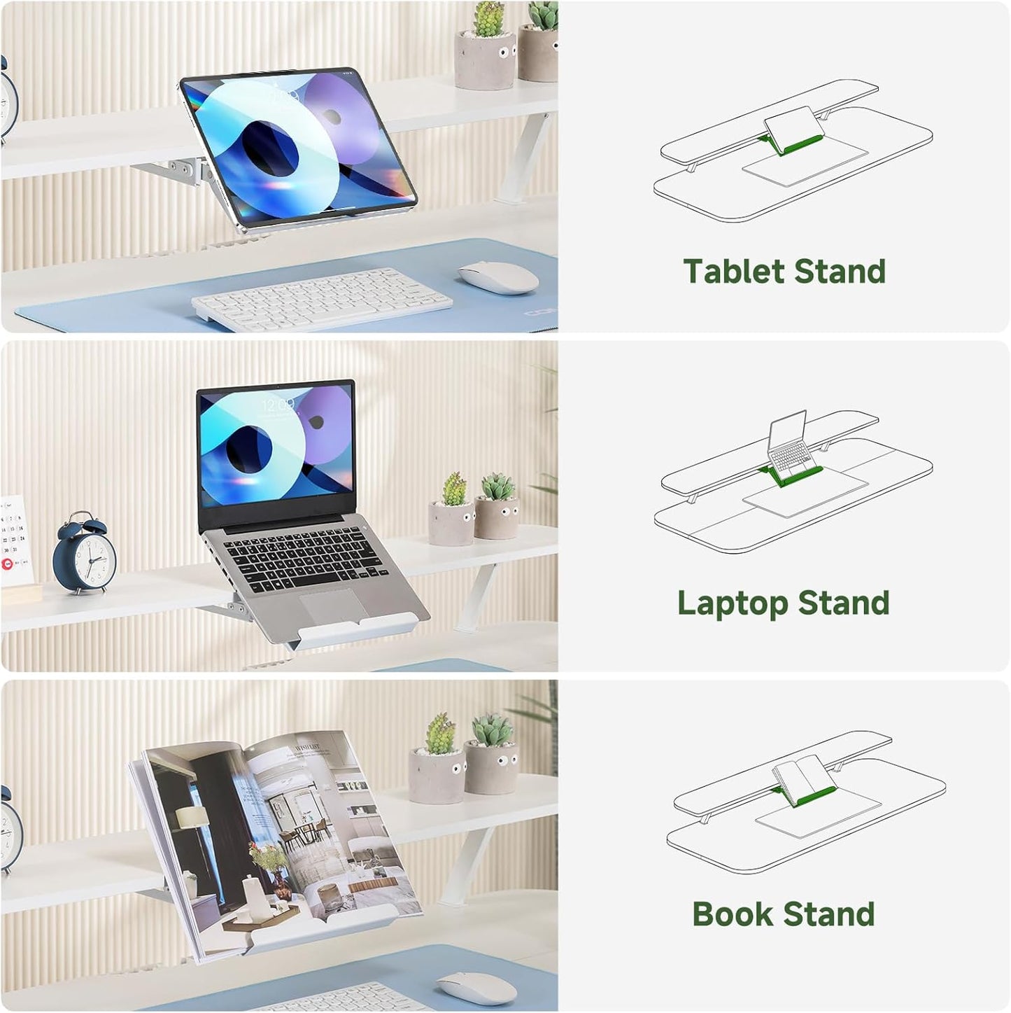 GTPLAYER Electric Standing Desk with Drawers, 48 x 24 Inches Height Adjustable Computer Desk with Monitor Stand, Laptop Stand, Sit Stand up Desk with Memory Preset for Home, Office, White