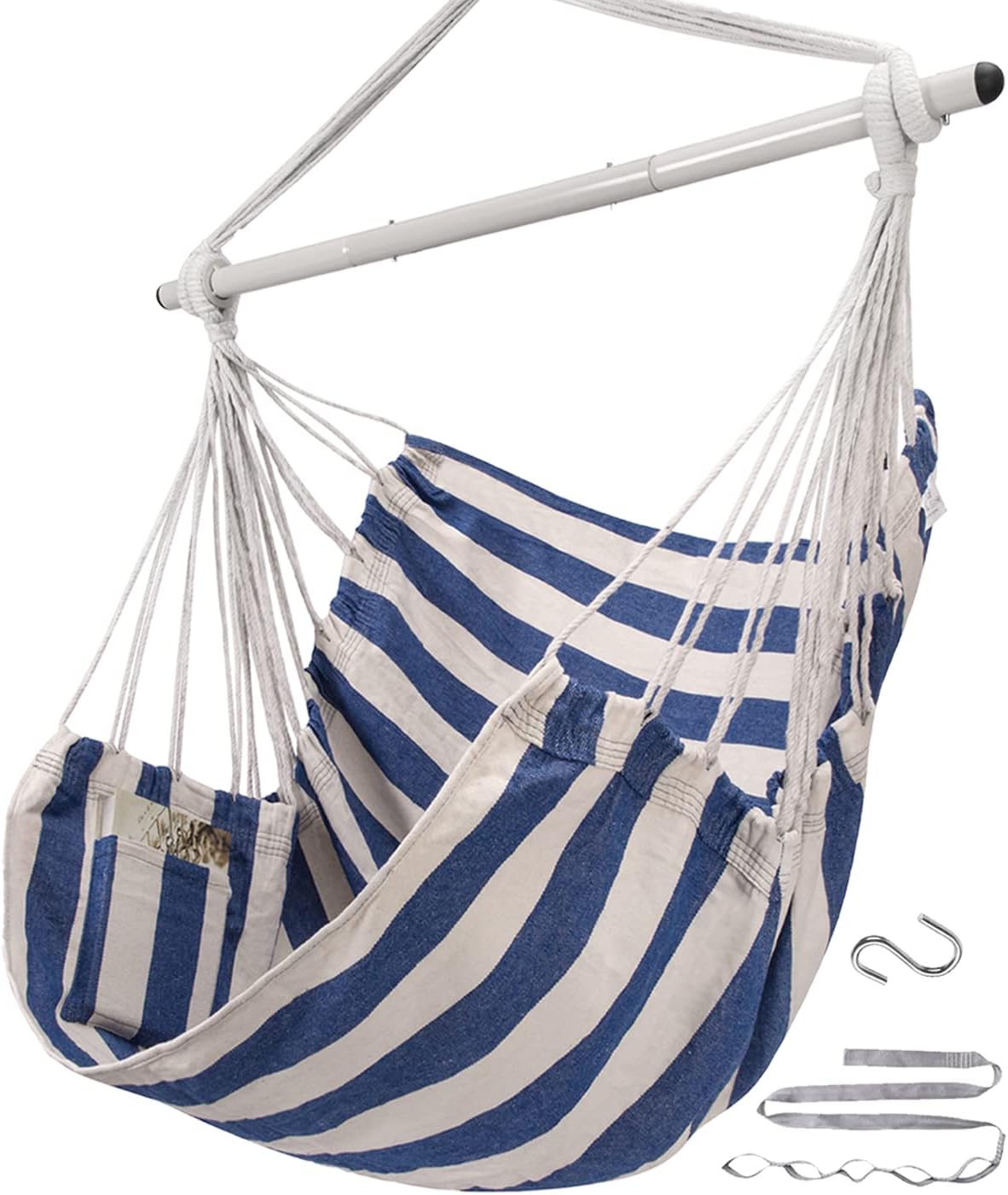 ADVOKAIR Hammock Chair Swing, Heavy-Duty Hanging Rope Swing Seat Supports 500 Lbs, Ideal for Outdoor Patio, Backyard, Porch, Deck & Indoor Bedroom Use