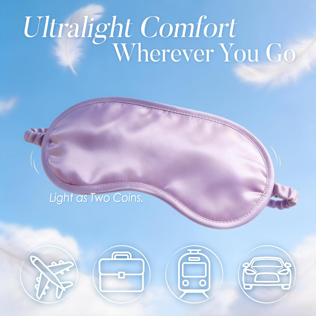 LULUSILK Mulberry Silk Sleep Eye Mask for Sleeping Women and Men, Lavender