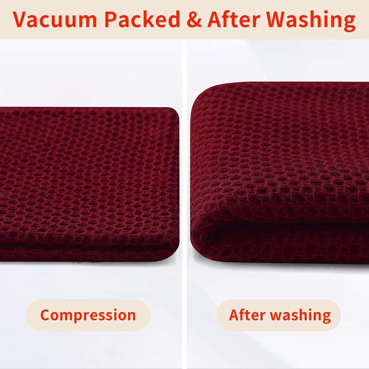 Homaxy 100% Cotton Waffle Weave Kitchen Dish Towels 12-Pack, Burgundy