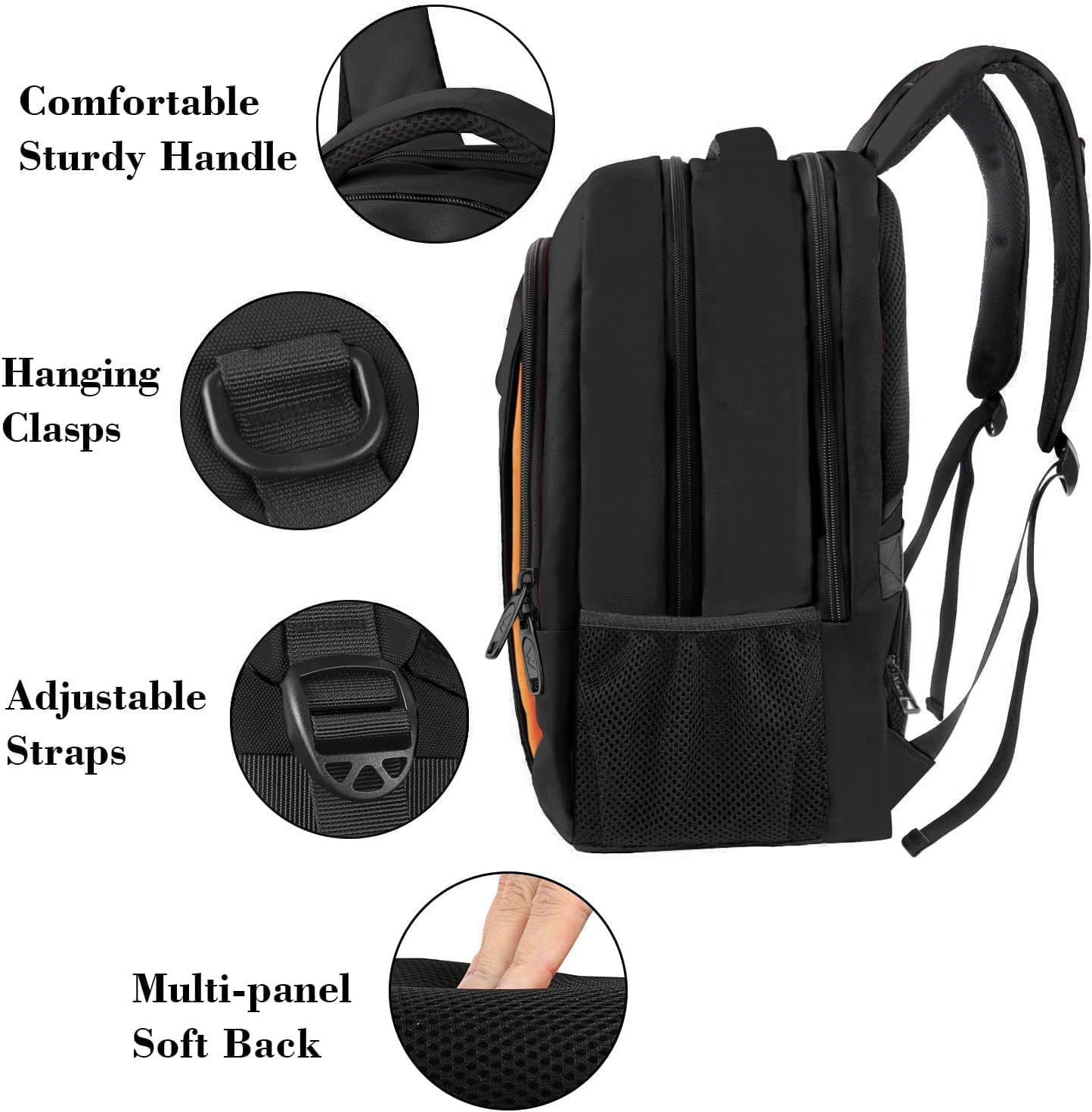 MATEIN Travel Laptop Backpack, Slim Sturdy College Laptops Backpack, Business Anti Theft Water Resistant Computer Bag Gift for Men & Women Fits 15.6 Inch Notebook