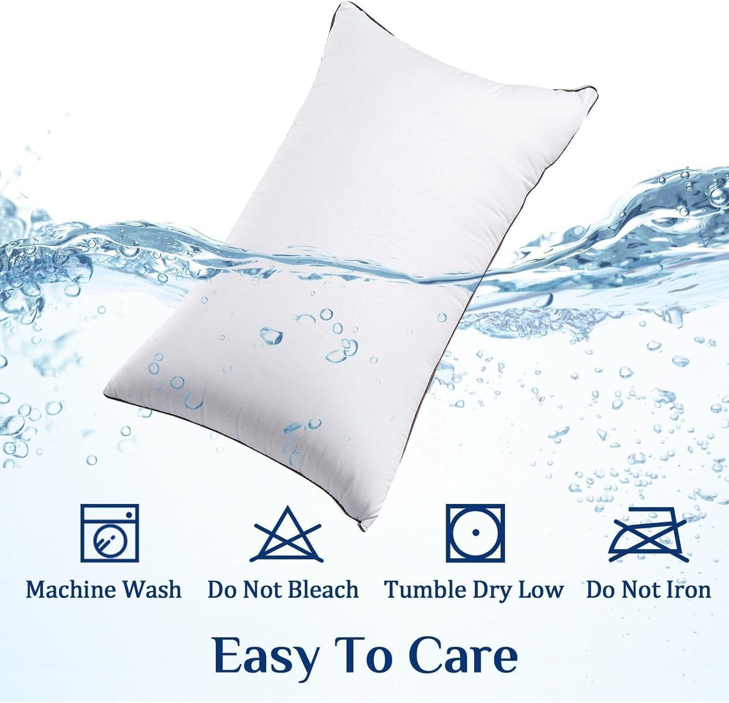 JOLLYVOGUE Pillows Queen Size Set of 4 for Sleeping, Soft and Supportive Bed Pillow with Down Alternative Filling for Side and Back Sleepers, Hotel Collection