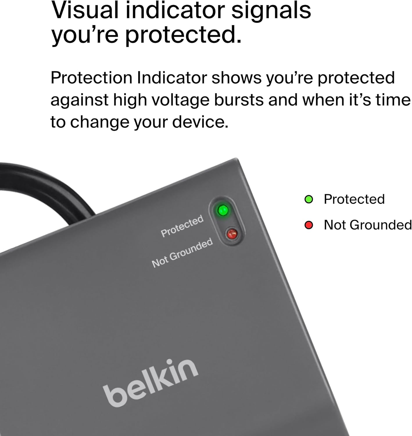 Belkin 12-Outlet Surge Protector Power Strip w/ 12 AC Outlets & 8ft Flat Plug, UL-Listed Heavy-Duty Extension Cord for Home, Office, Travel, Computer, Laptop, Charger - 3,780 Joules of Protection