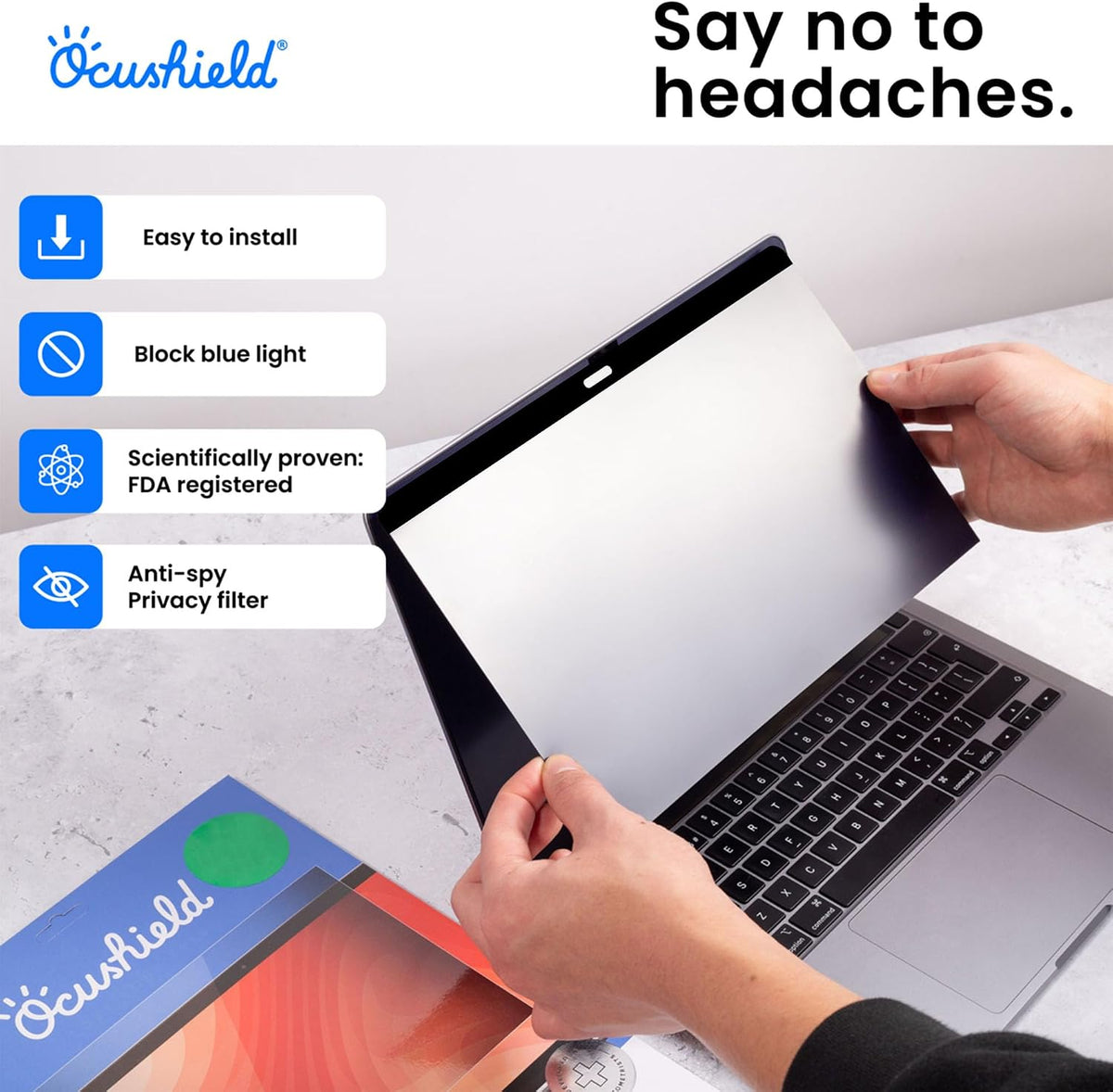 Ocushield for Macbook Pro 15" - Magnetic Anti Blue Light Screen Protector for Apple Macbook Pro 15" (2016-2019) - Anti Glare - Privacy Filter - Designed by Optometrists - 100 Day Easy Returns