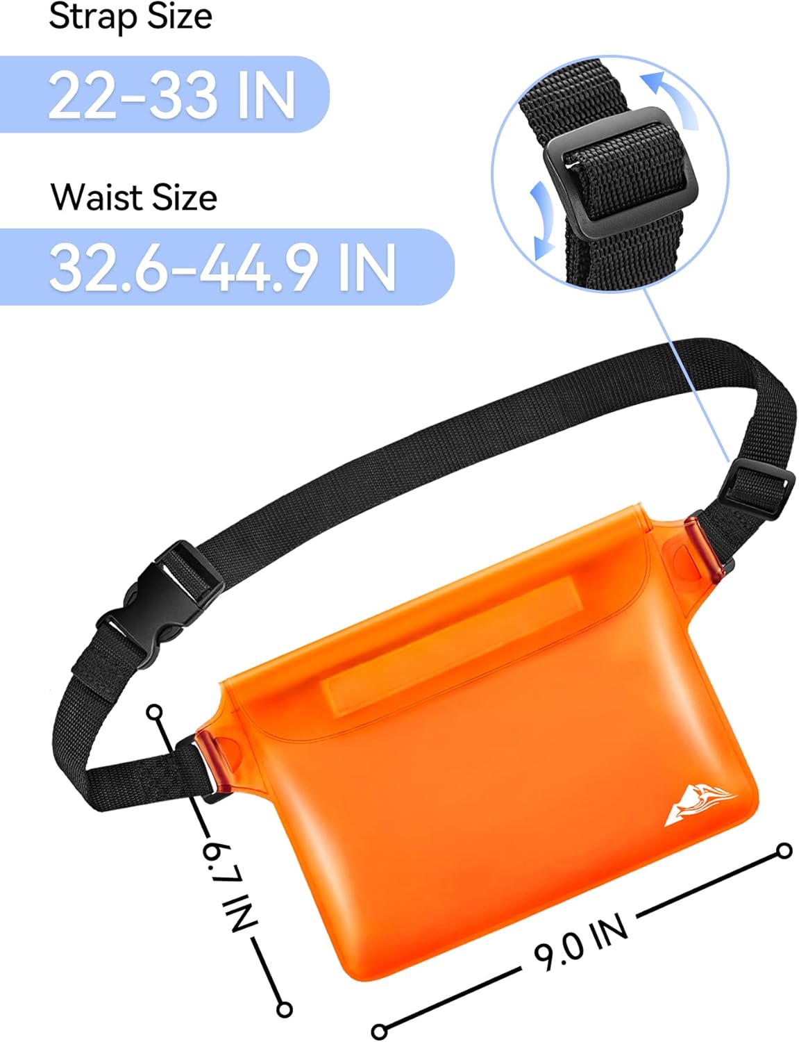 HEETA Waterproof Fanny Pack, Waterproof Pouch Dry Bag 2-Pack for Phone Passport Purse, Adjustable Waist Strap for Swimming Kayaking Boating Paddle Board Accessories Cruise Beach Camping Essentials
