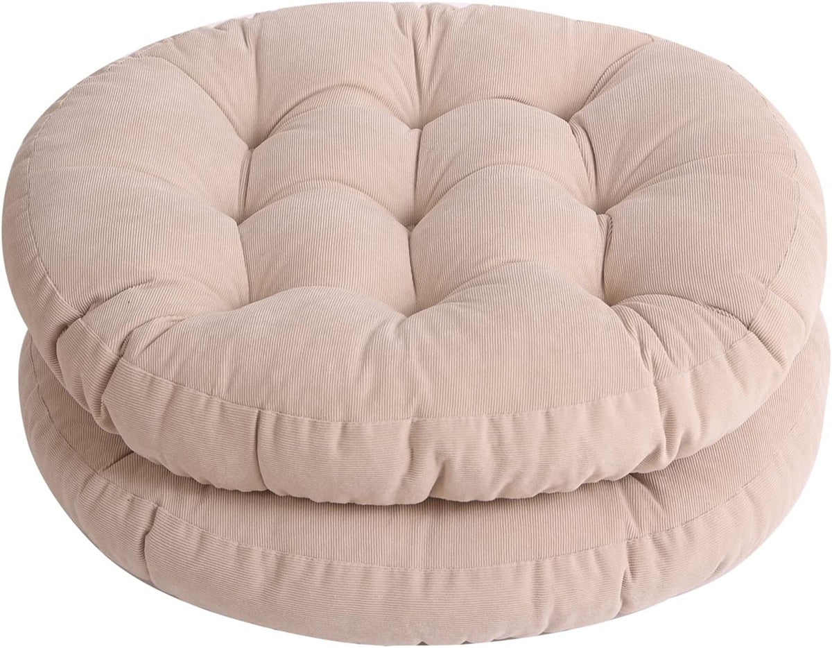 Tiita 22 Inch Floor Cushion - Round Outdoor Chair Cushion Pad with Corduroy