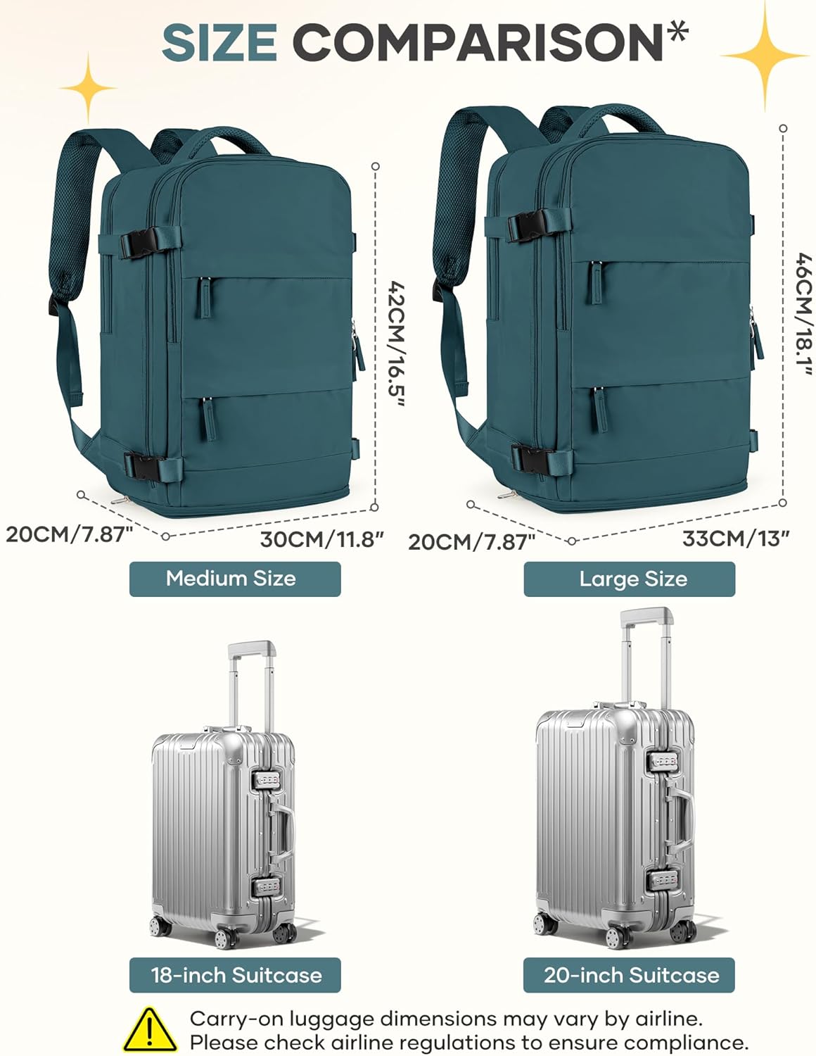 coofay Travel Backpack For Women Men Airline Approved Carry On Backpack Flight Approved Waterproof Sports Luggage Backpack Casual Daypack Small Hiking Backpack