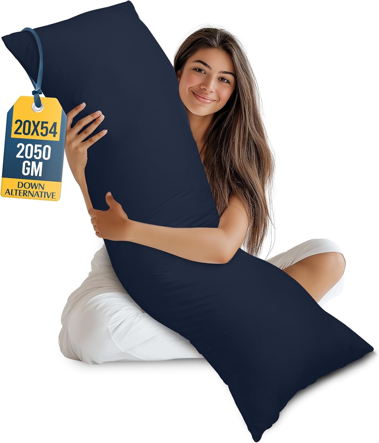 Utopia Bedding Full Body Pillow for Adults (Navy, 20 x 54 Inch), Long Pillow Insert for Sleeping, Ideal for Side Sleepers
