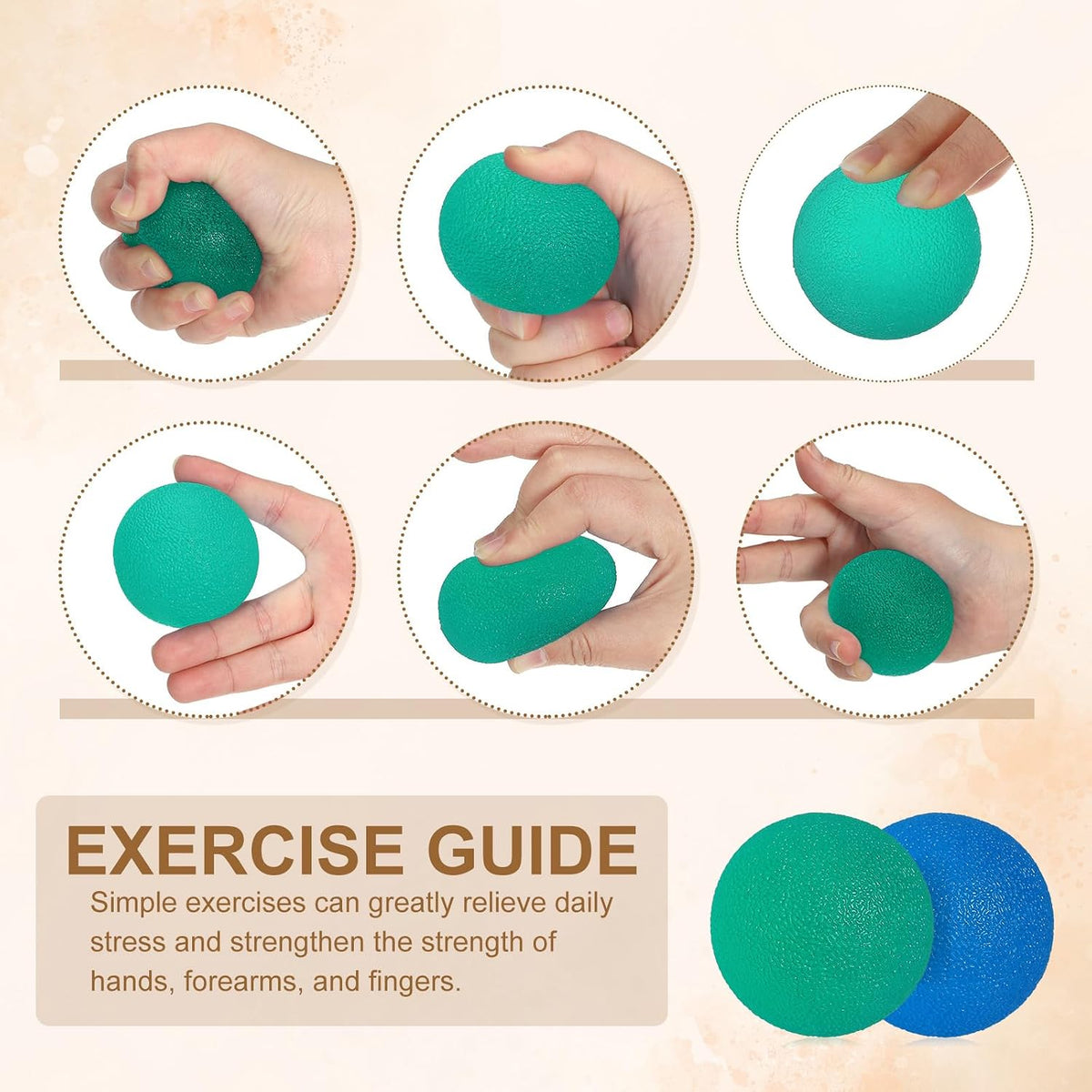 PATIKIL Hand Exercise Balls, Squeeze Balls Stress Balls for Adults Grip Strengthening Occupational Equipment