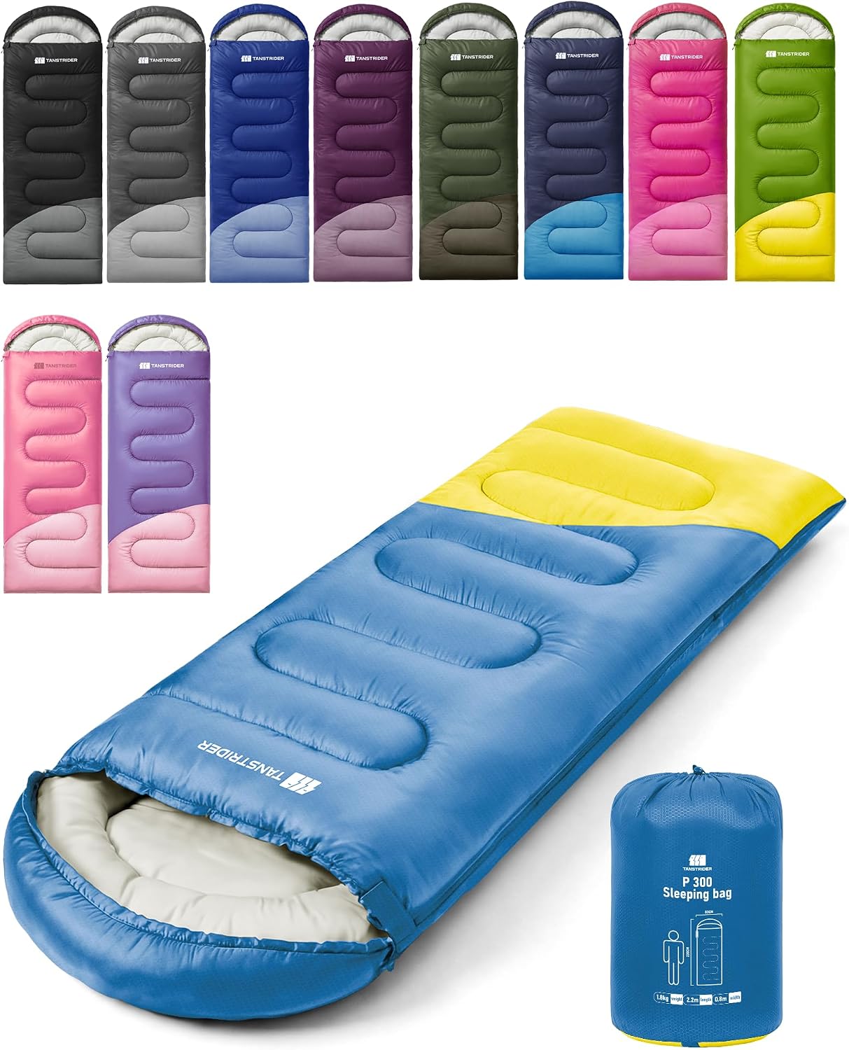 Sleeping Bag for Adults Warm Weather, Compact Lightweight Backpacking Sleeping Bag with Compression Sack, Camping Essentials Gear for Hiking Travel Climbing Outdoor & Indoor Use