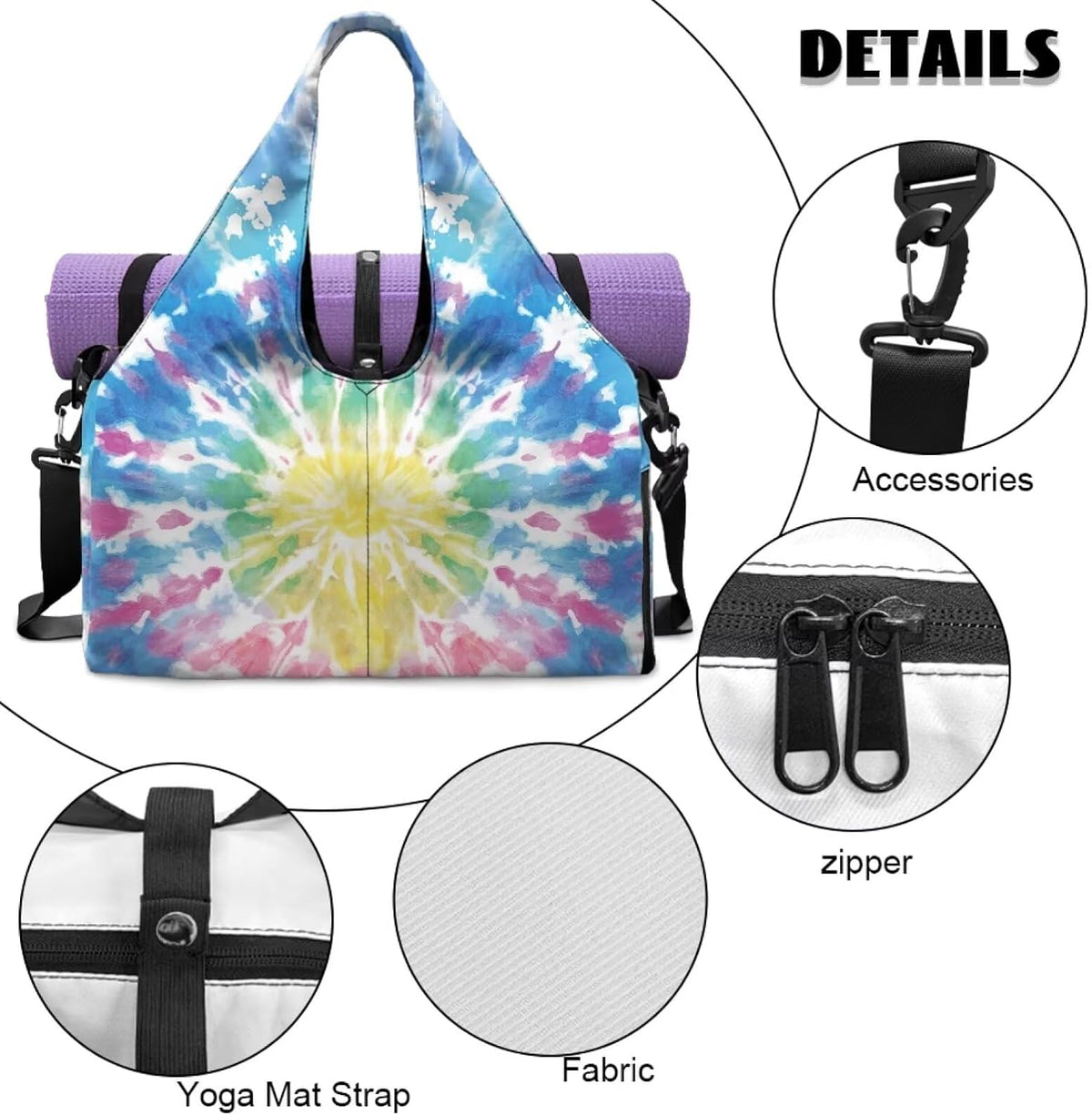 Yoga Mat Bag for Men Women Canvas Yoga Mat Carrier Take In Out Mat Easily for Beach Swim Bags Pool Sports Gym