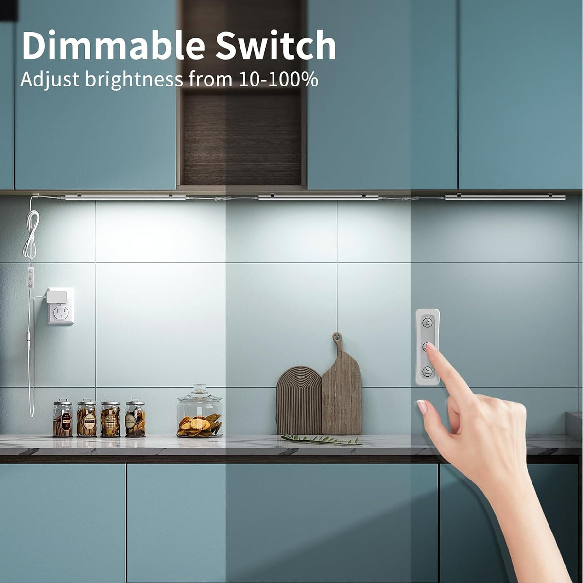 ASOKO Under Cabinet Lighting, 5000K Daylight, for Kitchen, Closet, 3-Pack