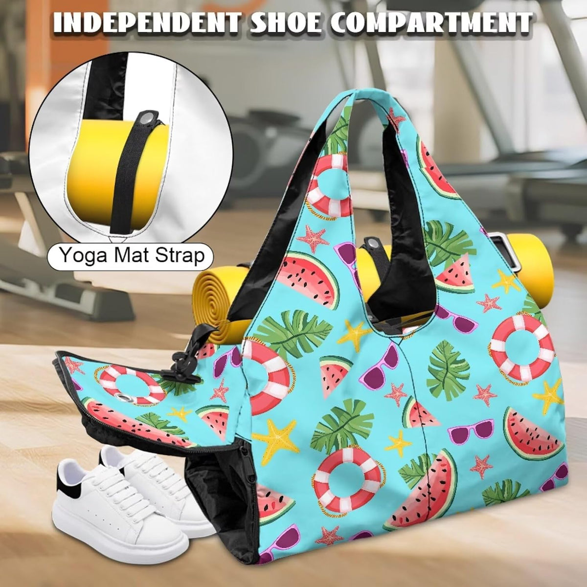 Yoga Mat Bag for Men Women Canvas Yoga Mat Carrier Take In Out Mat Easily for Beach Swim Bags Pool Sports Gym