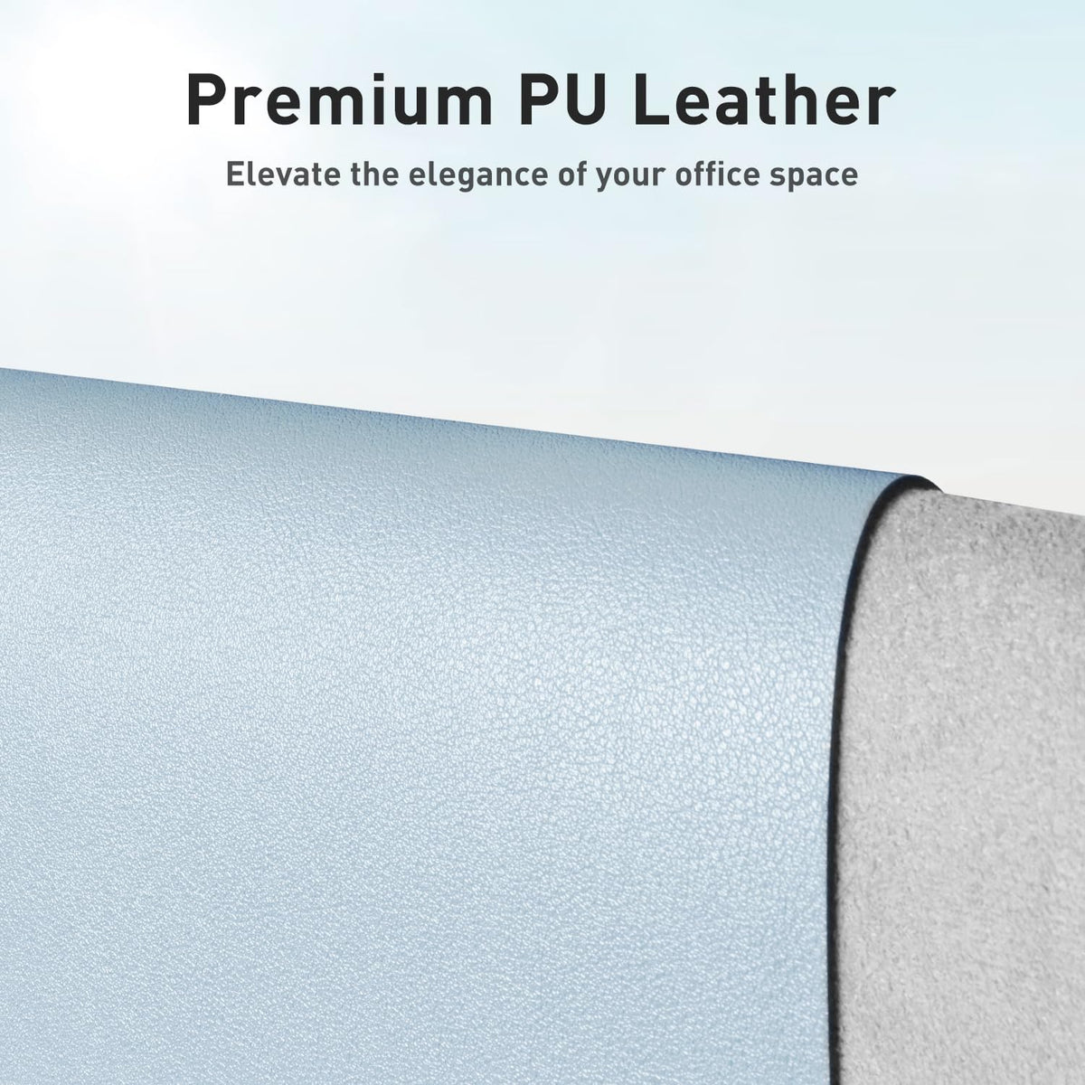 Aothia Leather Desk Pad Protector, Office Desk Mat, Large Mouse Pad, Non-Slip PU Leather Desk Blotter, Laptop Desk Pad, Waterproof Desk Writing Pad for Office and Home (48"x17", Baby Blue)