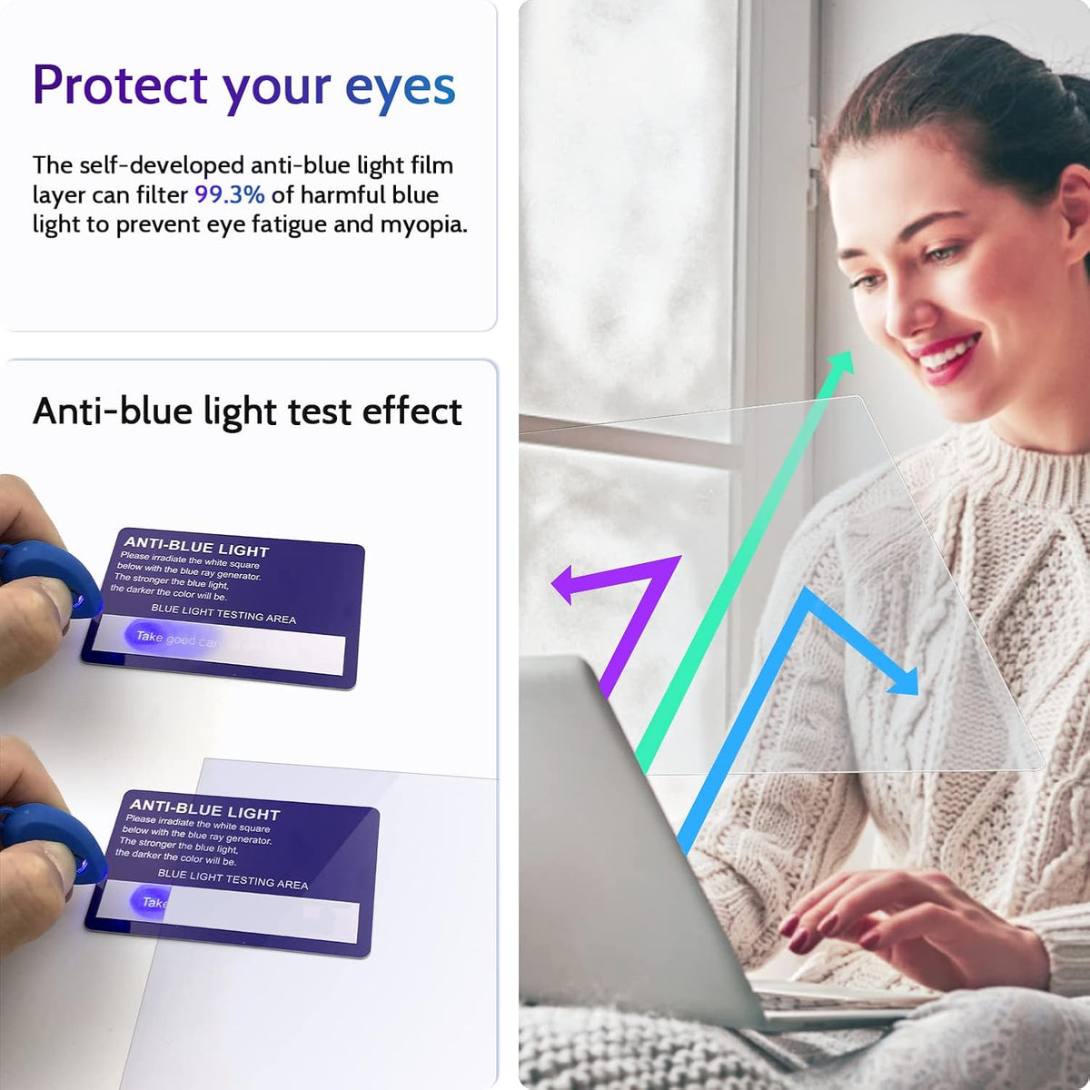 Peslv 3 Pack 17.3 Inch 16:9 Anti Blue Light Screen Protector for Laptop
