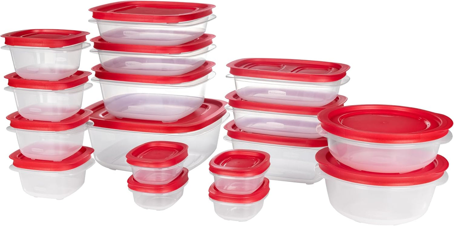 Rubbermaid EasyStore Large Containers, 18-Piece Set, Food Storage Containers with Lids
