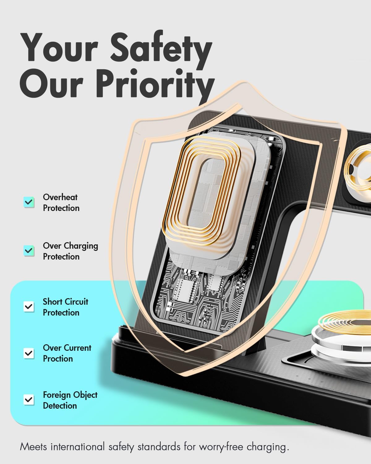 Wireless Charger iPhone Charging Station: 3 in 1 Charger Stand Multiple Devices for Apple - iPhone 17 16e 16 15 14 Pro Max 13 12 11 - Watch 11 10 9 8 7 6 5 4 3 2 SE and Ultra Series - Airpods 4 3 Pro