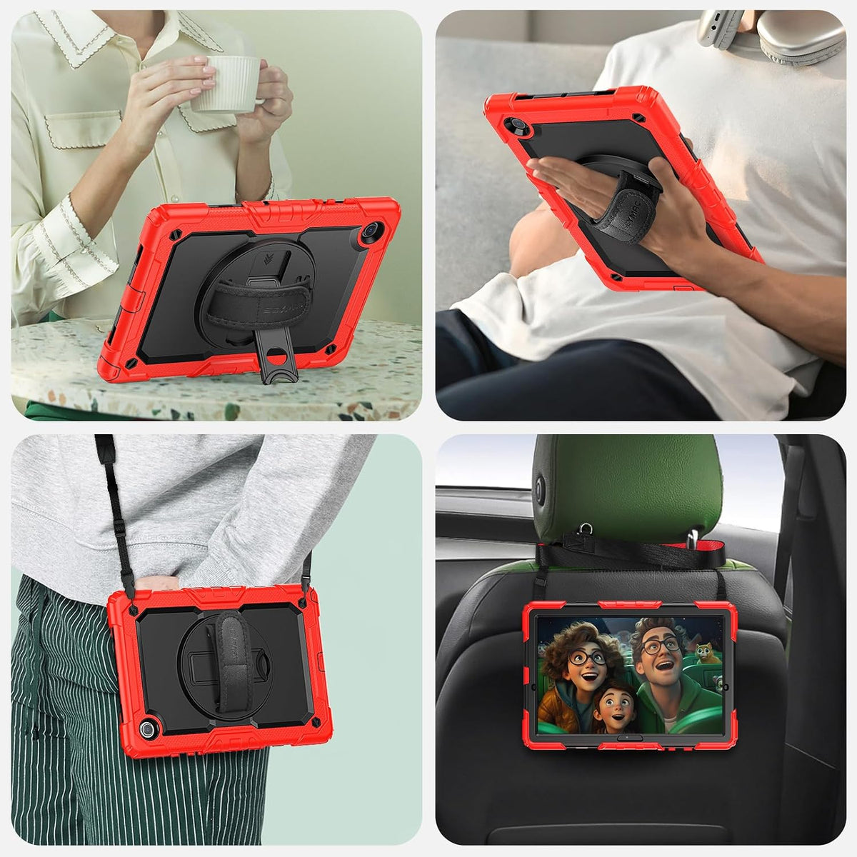 SEYMAC Case for Samsung Galaxy Tab A8 10.5 Inch (SM-X200/X205/X207), Red