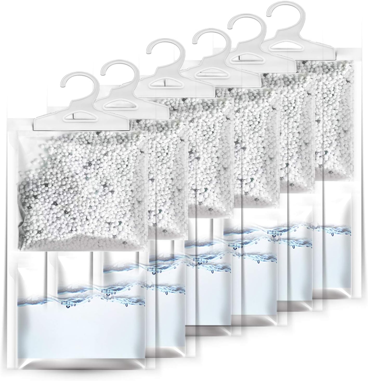 ZSZMFH 12 Pack Moisture Absorber Hanging Bags, Fragrance Free Humidity Packs, Hanging Closet Dehumidifier Bags-220g/pack
