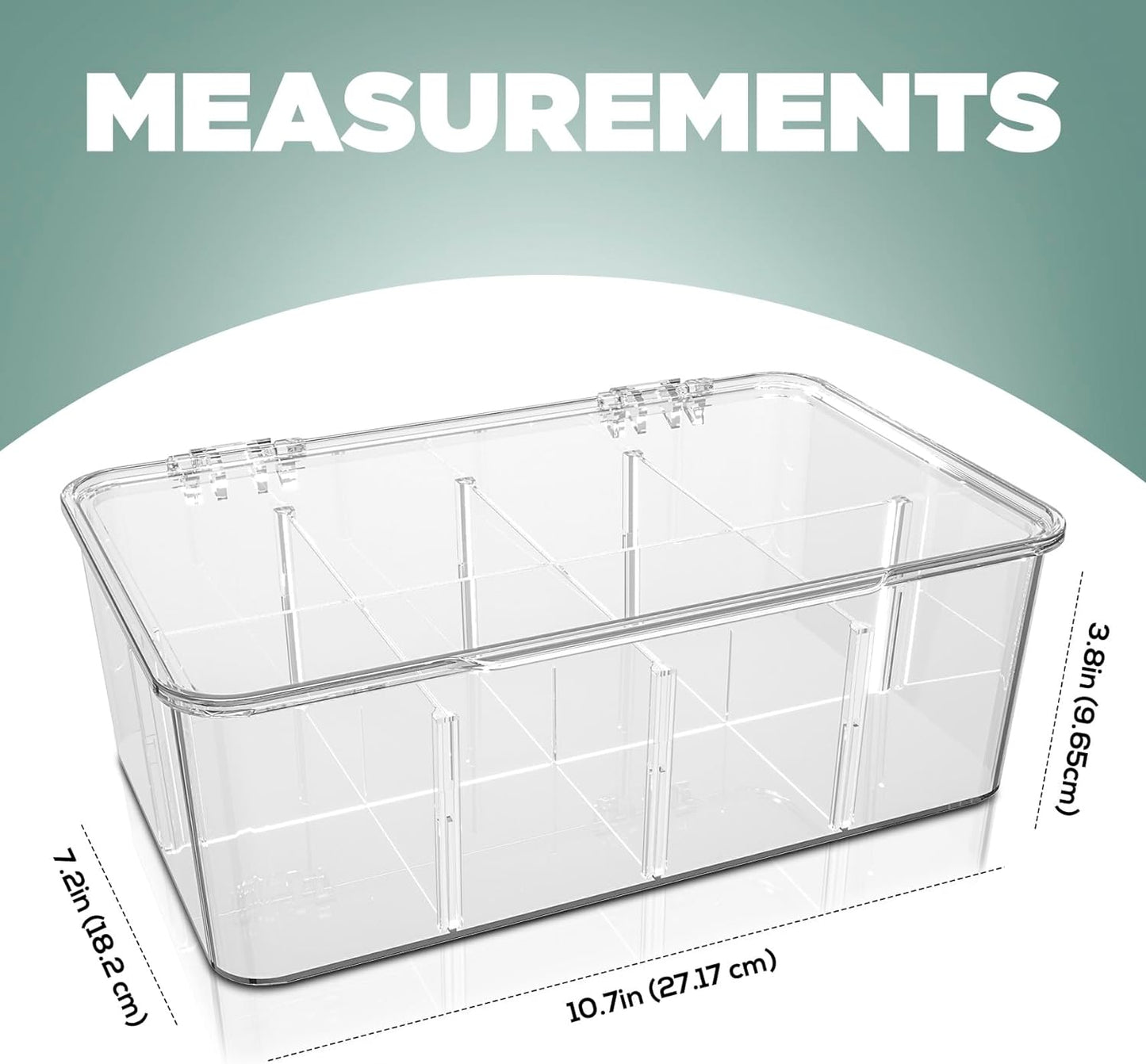 Utopia Home - Tea Bag Organizer With Lids, Clear Pantry Storage Box - (3 Pack) Stackable Partition Organizers or Holder With Lids For Drawers, Countertops, Fridge, Kitchen, Snack & Spice Organization